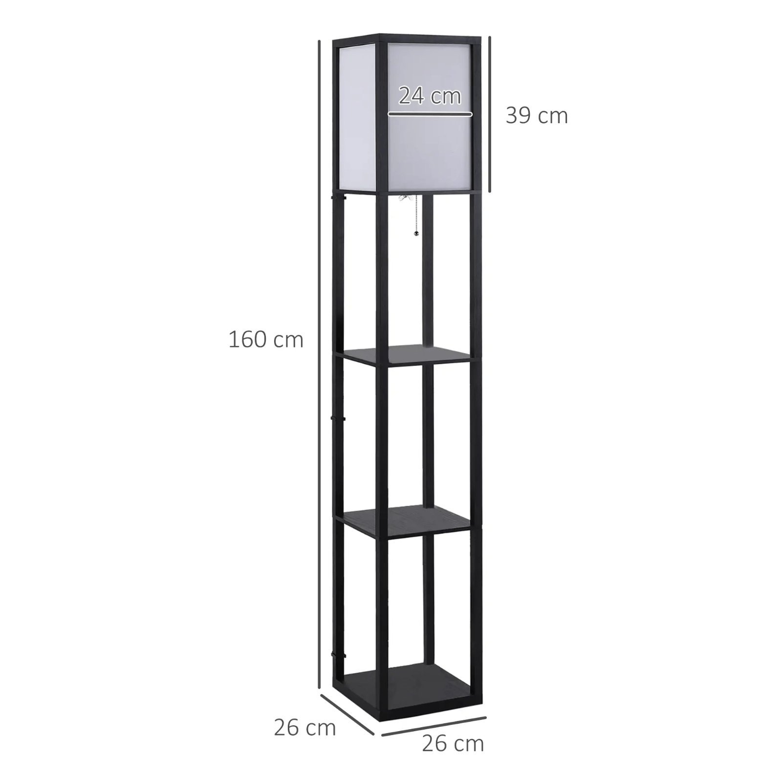 Tall Floor Lamp Rustic Reading Lamp 3 Tier Storage Shelf Home Office Living Room - Home and Garden Furniture Shop - rustic - furniture