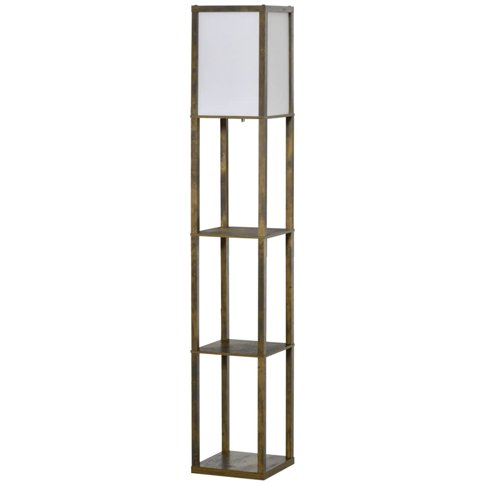 Tall Floor Lamp Rustic Reading Lamp 3 Tier Storage Shelf Home Office Living Room - Home and Garden Furniture Shop - rustic - furniture