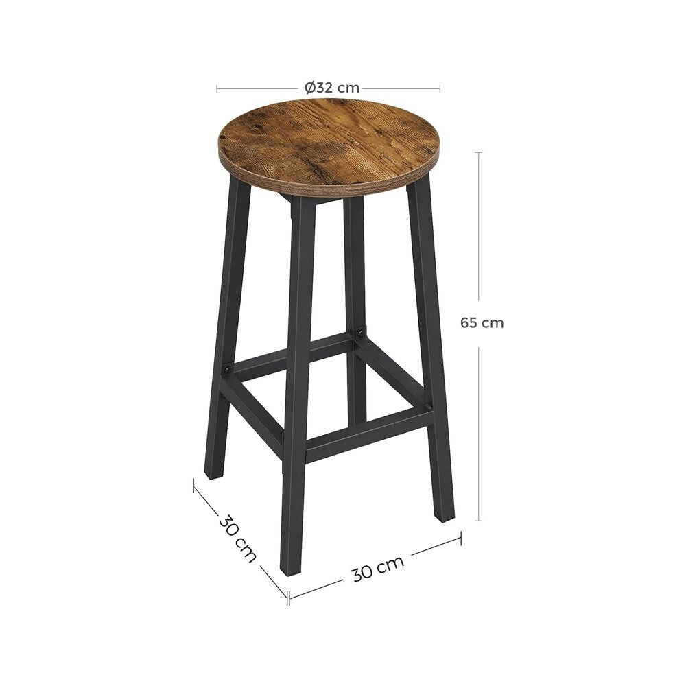 Tall Industrial Bar Table Square Breakfast Kitchen Table Rustic Brown Metal Legs - Home and Garden Furniture Shop - rustic - furniture