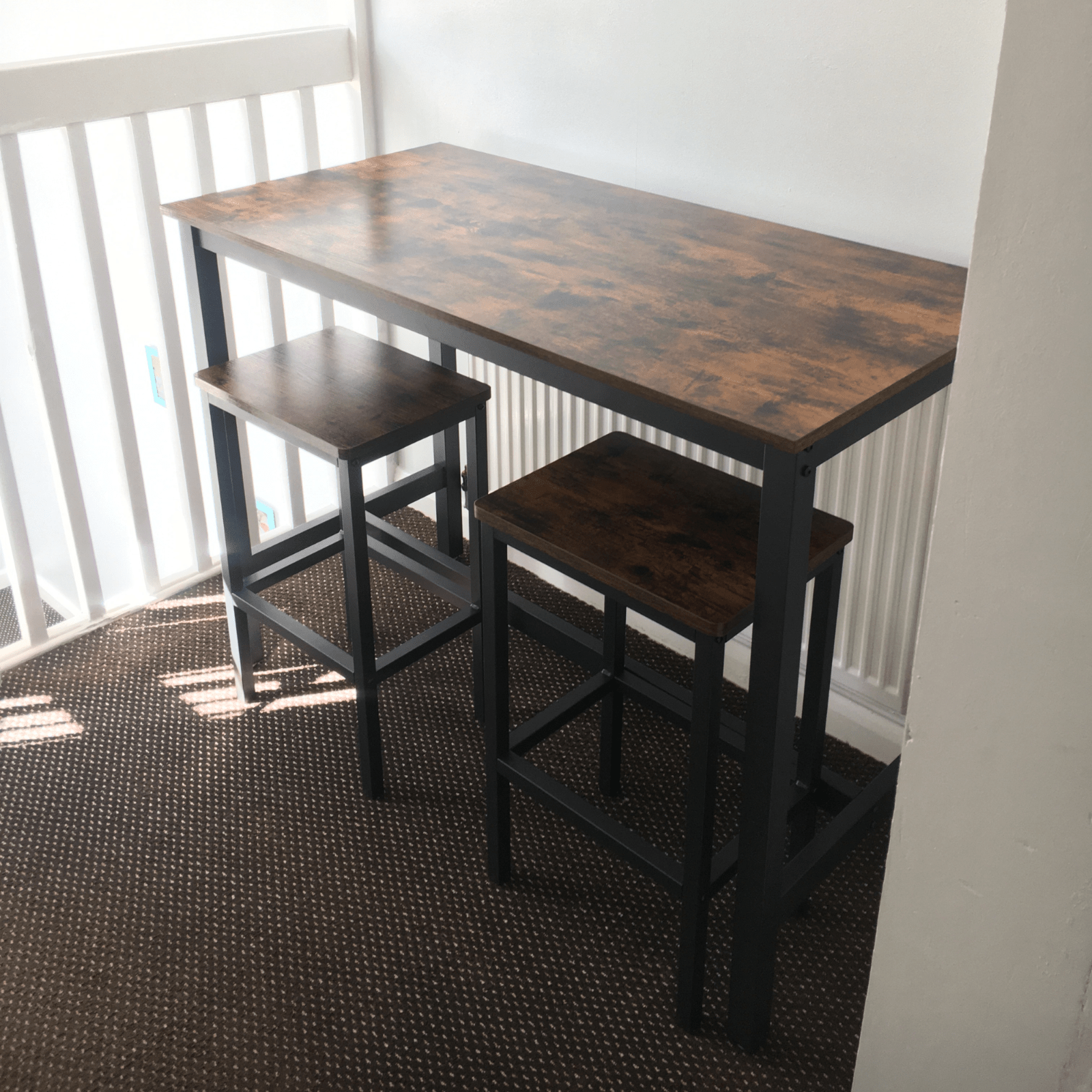 Tall Industrial Bar Table Vintage Kitchen Breakfast Rustic Metal Narrow Dining - Home and Garden Furniture Shop - rustic - furniture