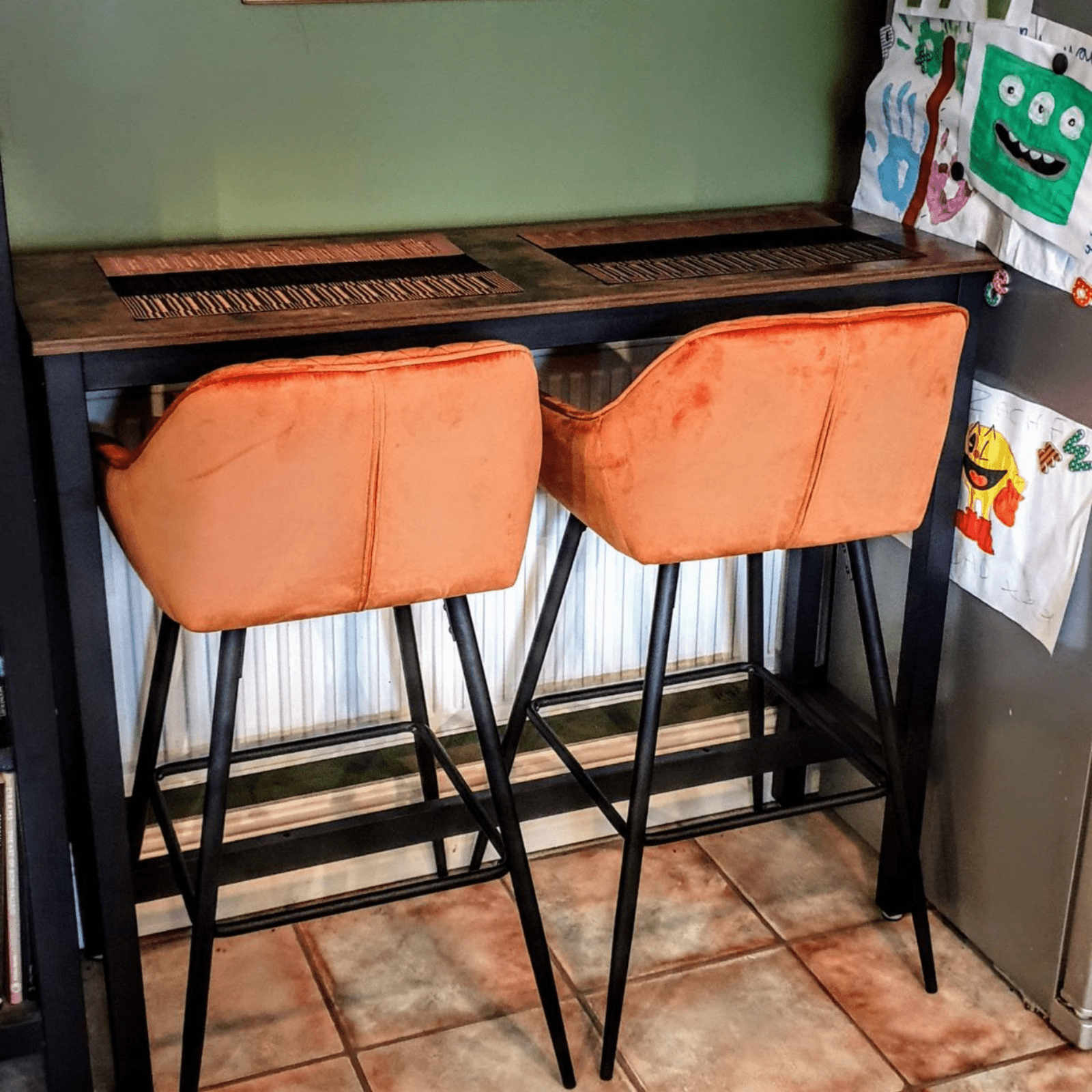 Tall Industrial Bar Table Vintage Kitchen Breakfast Rustic Metal Narrow Dining - Home and Garden Furniture Shop - rustic - furniture