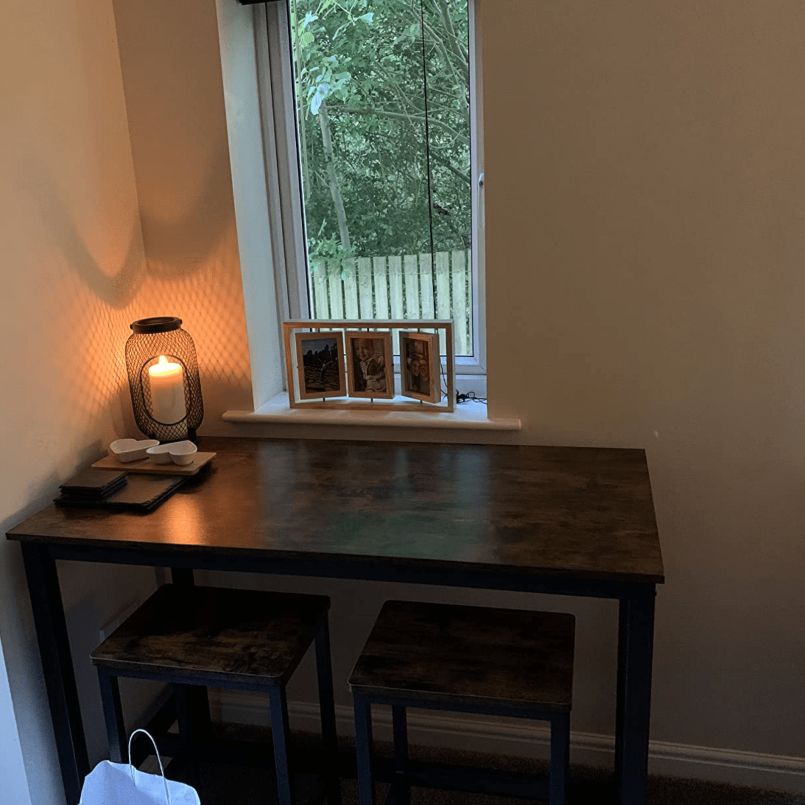 Tall Industrial Bar Table Vintage Kitchen Breakfast Rustic Metal Narrow Dining - Home and Garden Furniture Shop - rustic - furniture