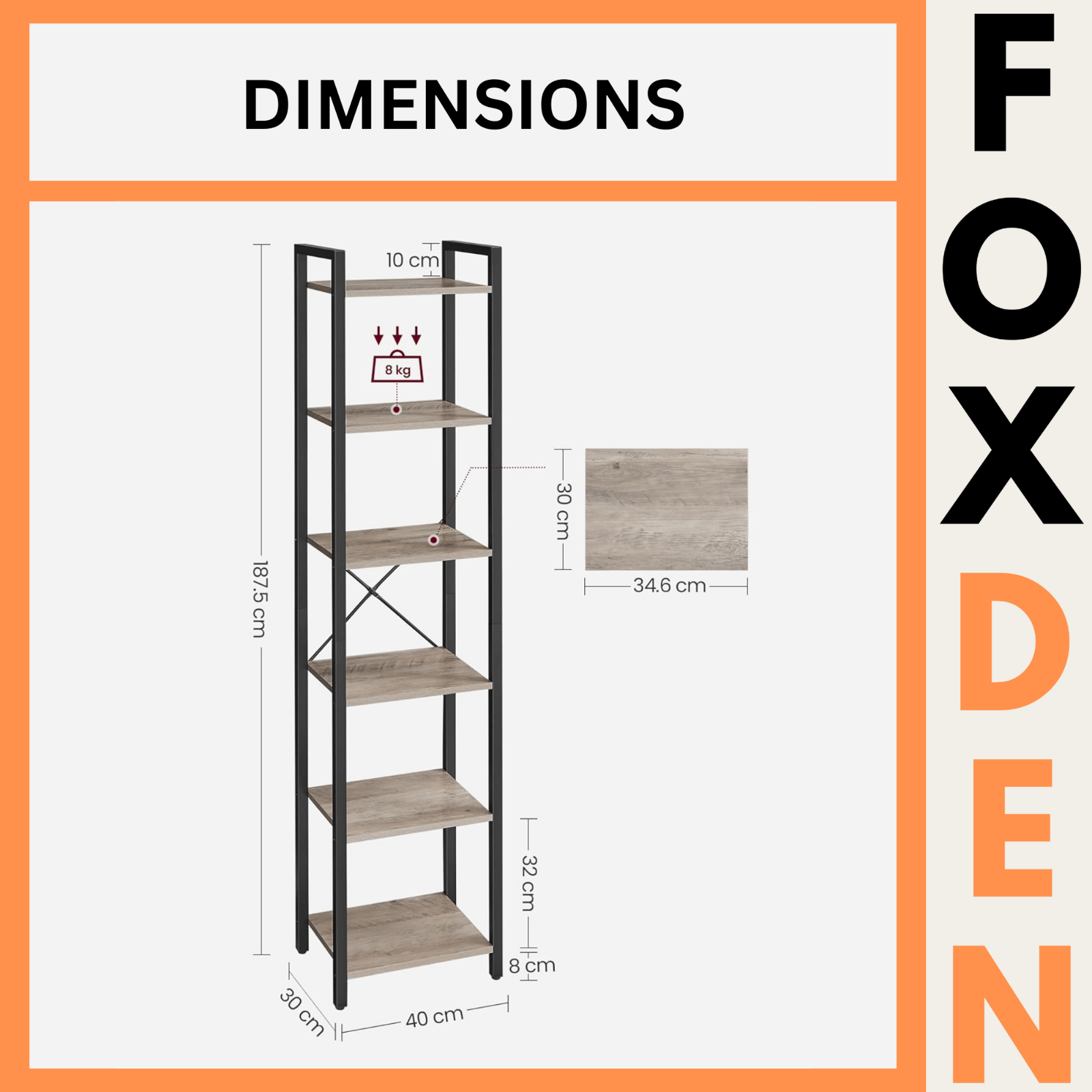 Tall Industrial Bookcase Narrow Vintage Display Unit Rustic Slim Storage Shelves - Home and Garden Furniture Shop - rustic - furniture