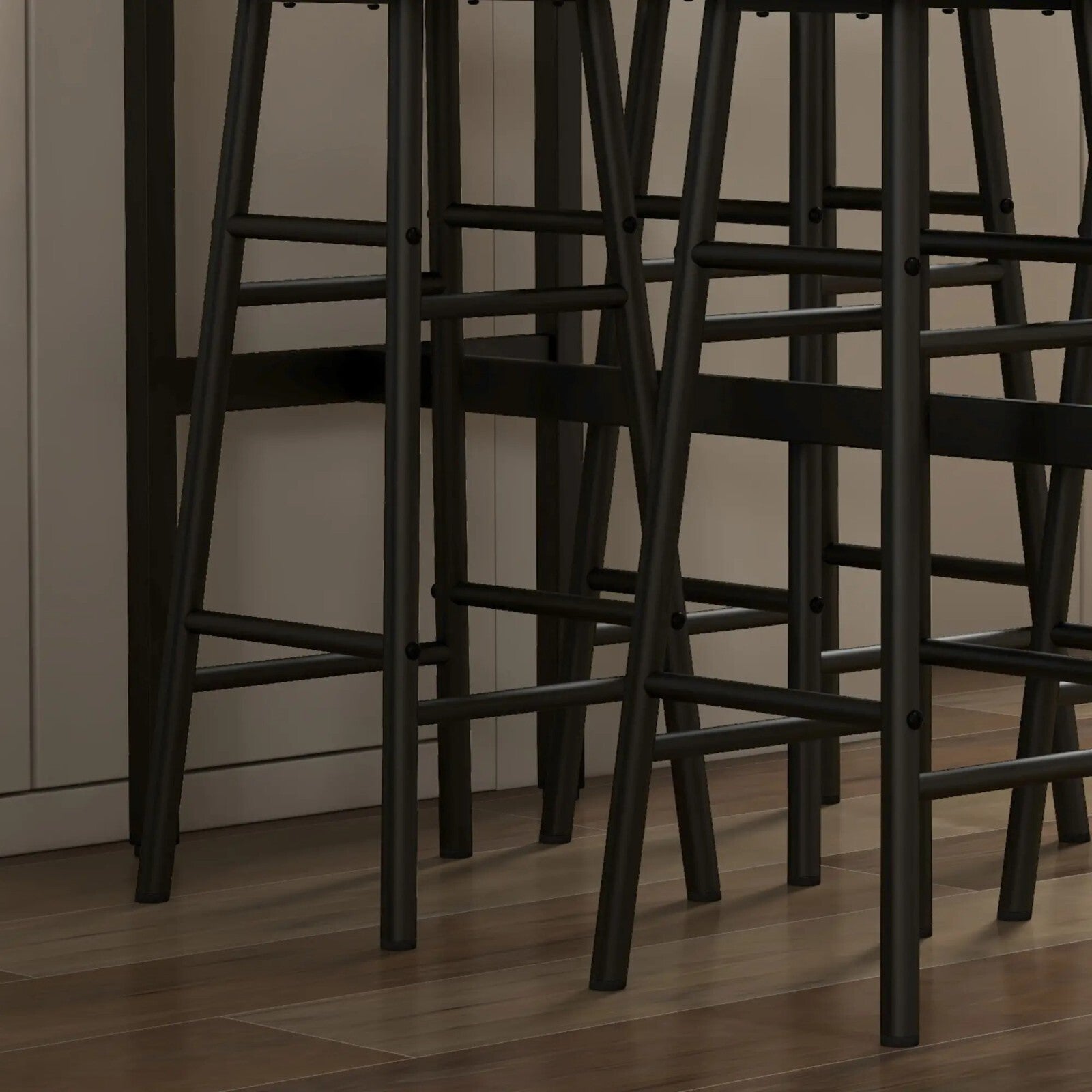 Tall Industrial Kitchen Bar Table Stool Set 5 Piece Dining Metal Frame 4 Chairs - Home and Garden Furniture Shop - rustic - furniture