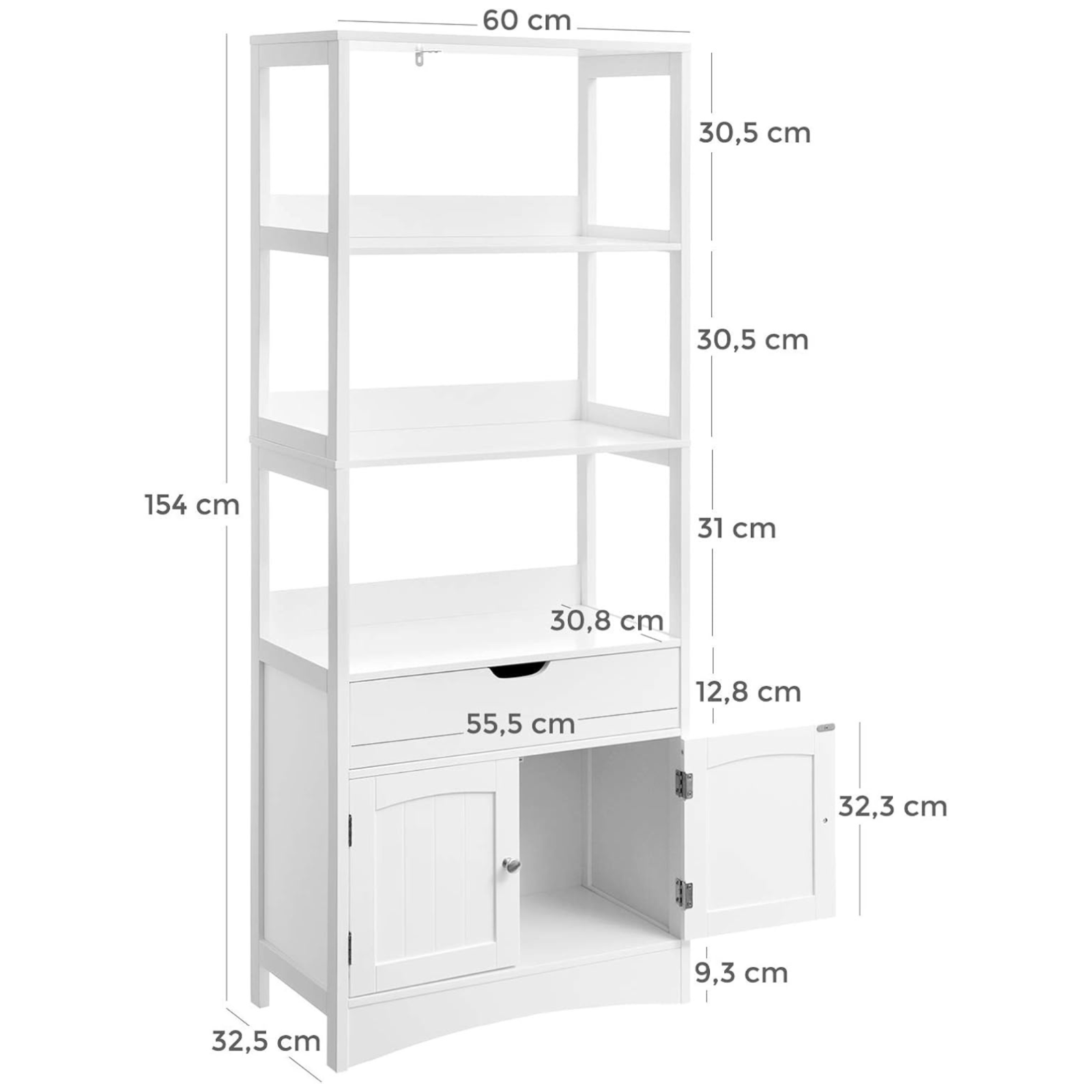 Tall Kitchen Larder Cupboard Large Pantry Storage Cabinet Shelving Unit Drawer - Home and Garden Furniture Shop - #rustic - furniture#