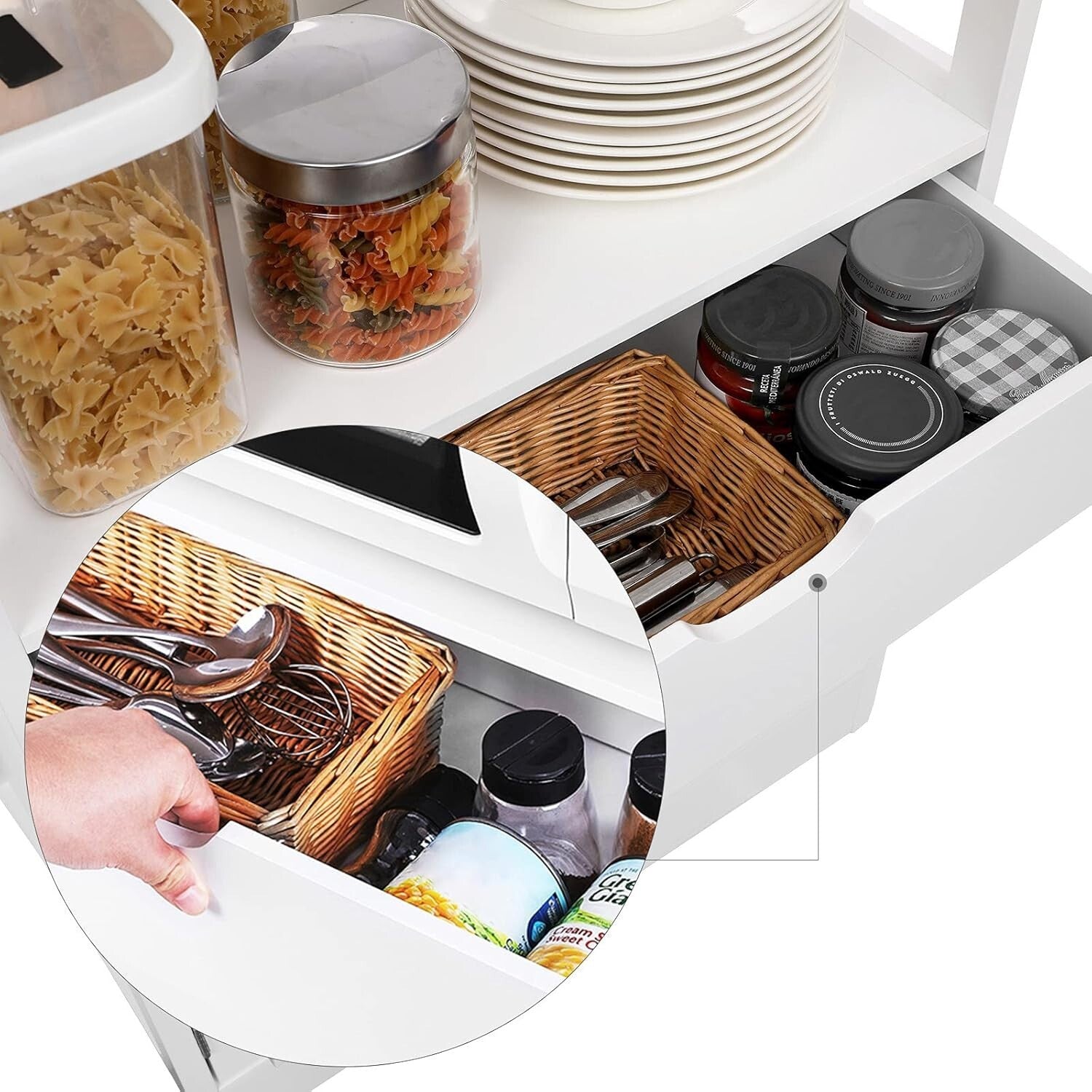 Tall Kitchen Larder Cupboard Large Pantry Storage Cabinet Shelving Unit Drawer - Home and Garden Furniture Shop - rustic - furniture