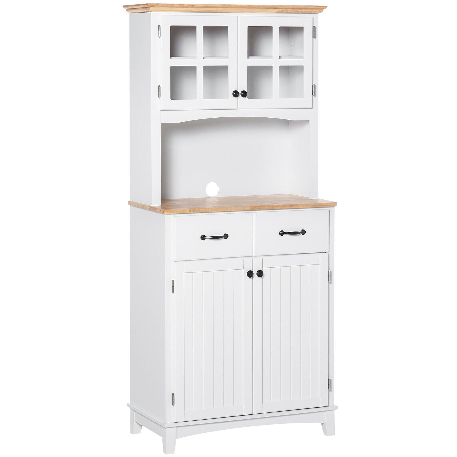 Tall Kitchen Pantry Cupboard Microwave Stand Larder Storage China Cabinet Drawer - Home and Garden Furniture Shop - rustic - furniture