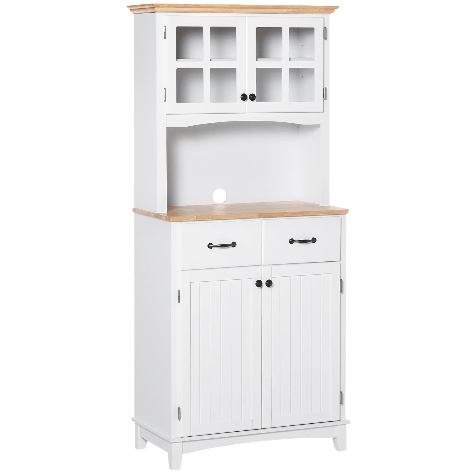 Tall Kitchen Pantry Cupboard Microwave Stand Larder Storage China Cabinet Drawer - Home and Garden Furniture Shop - rustic - furniture