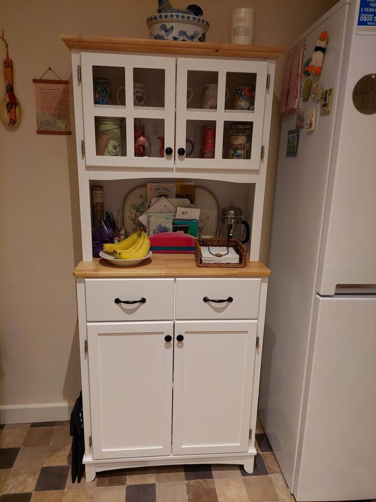 Tall Kitchen Pantry Cupboard Microwave Stand Larder Storage China Cabinet Drawer - Home and Garden Furniture Shop - rustic - furniture