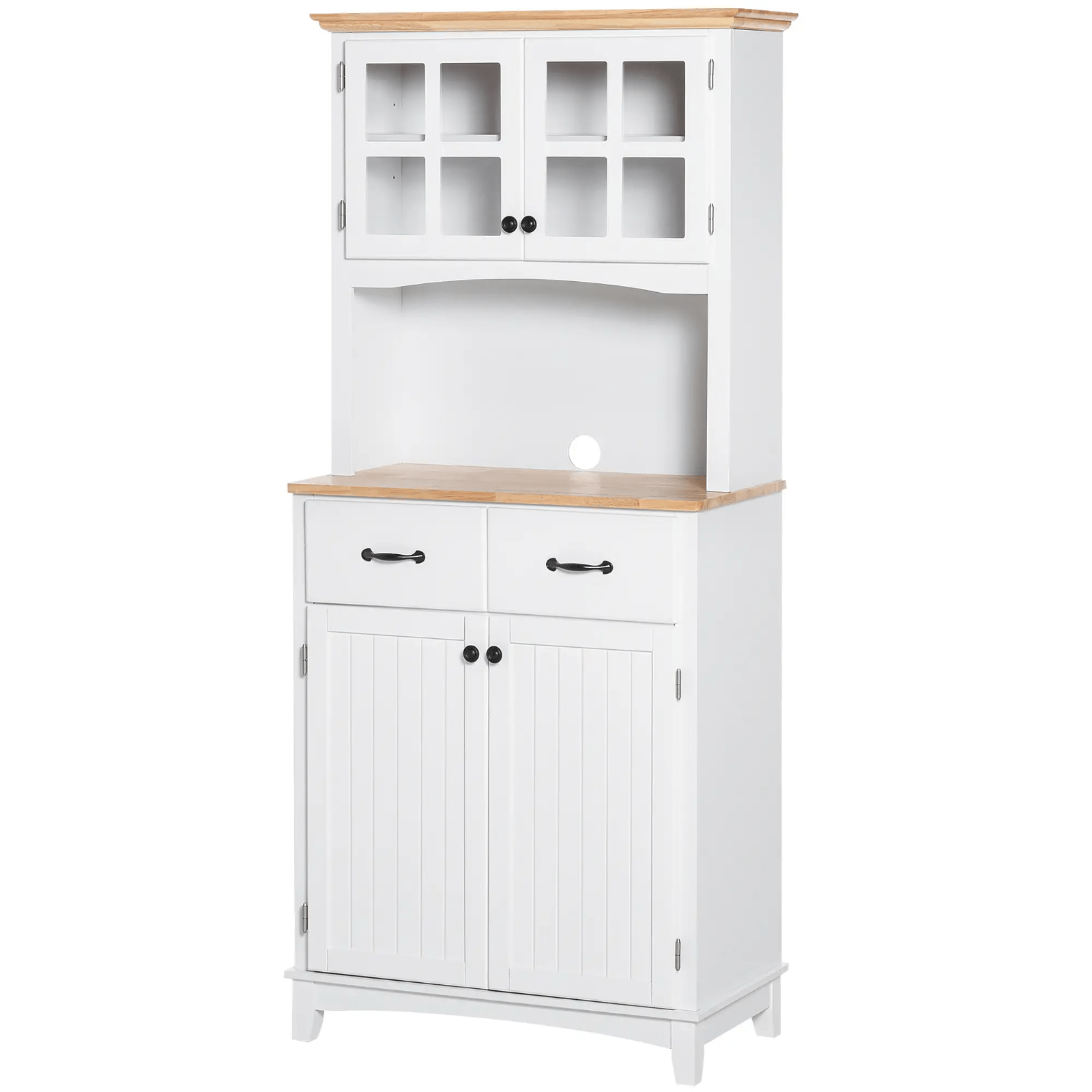 Tall Kitchen Pantry Cupboard Microwave Stand Larder Storage China Cabinet Drawer - Home and Garden Furniture Shop - rustic - furniture
