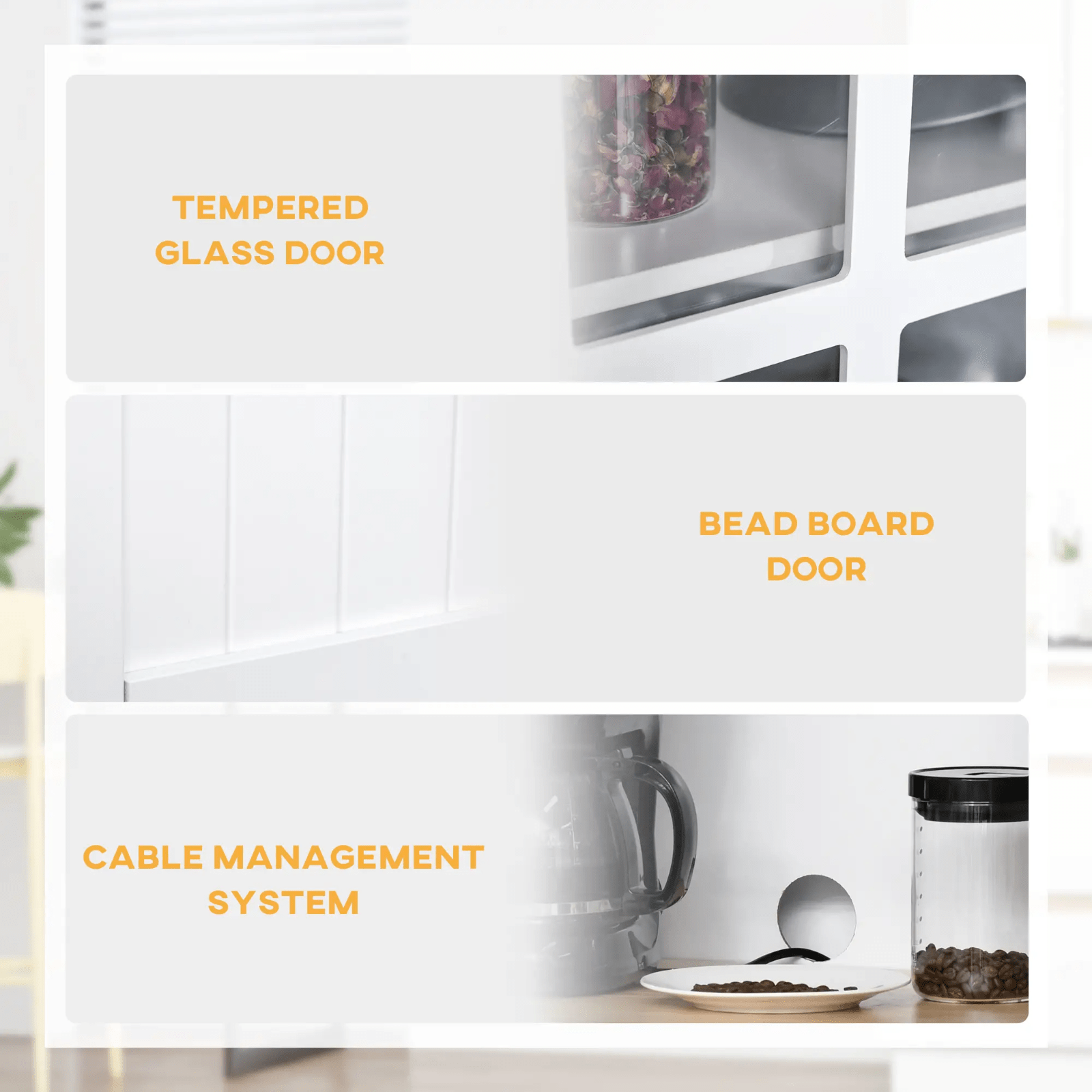 Tall Kitchen Pantry Cupboard Microwave Stand Larder Storage China Cabinet Drawer - Home and Garden Furniture Shop - rustic - furniture