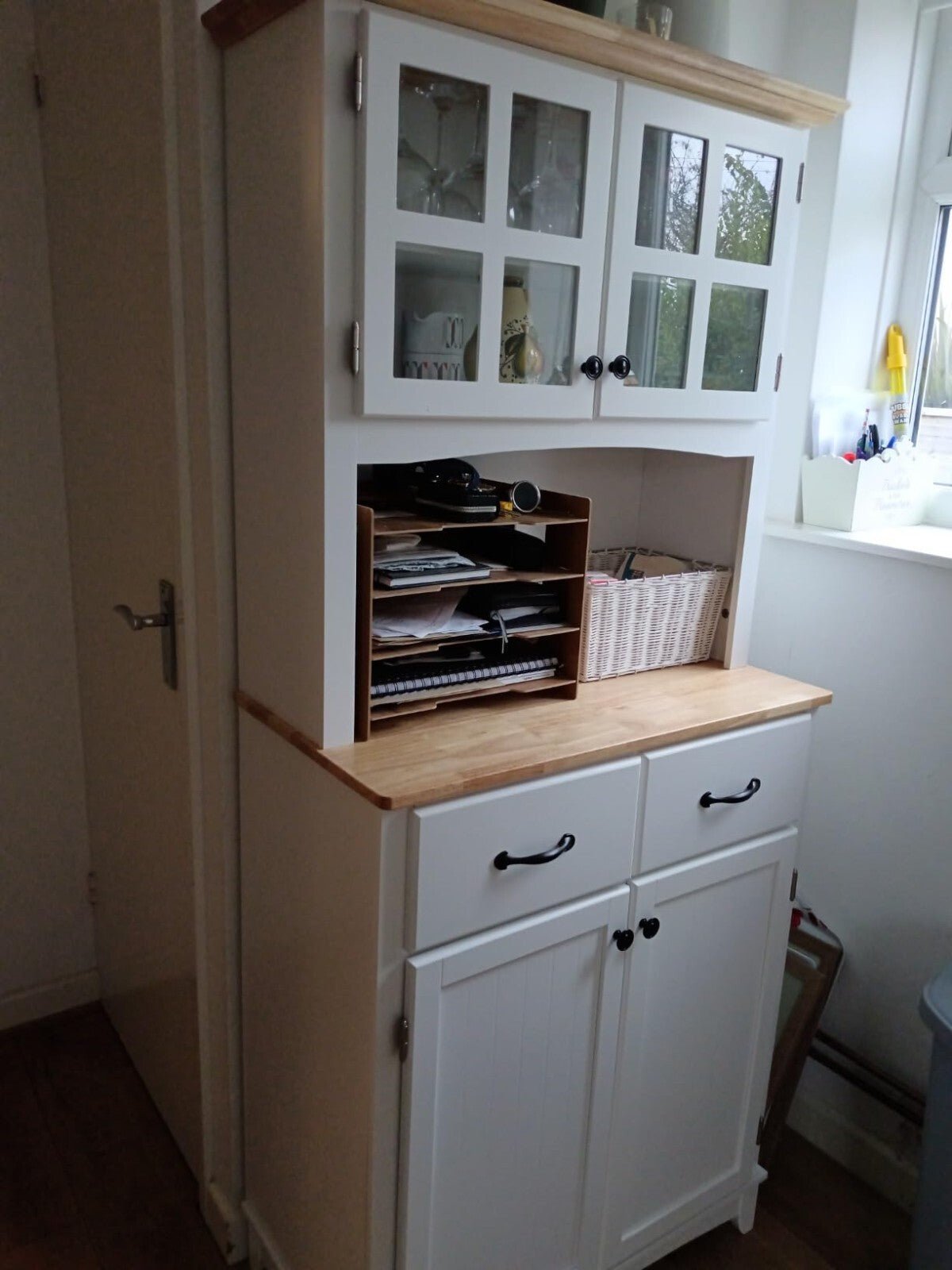 Tall Kitchen Pantry Cupboard Microwave Stand Larder Storage China Cabinet Drawer - Home and Garden Furniture Shop - rustic - furniture