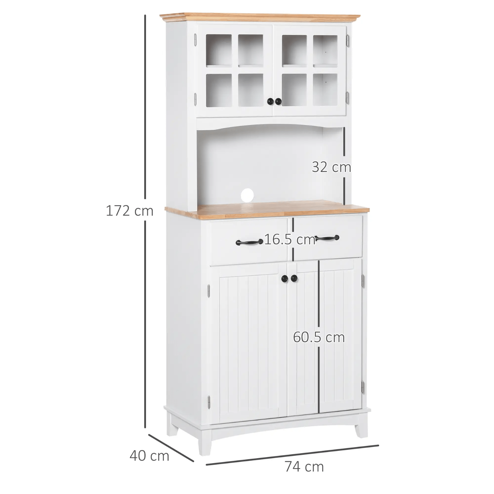 Tall Kitchen Pantry Cupboard Microwave Stand Larder Storage China Cabinet Drawer - Home and Garden Furniture Shop - rustic - furniture
