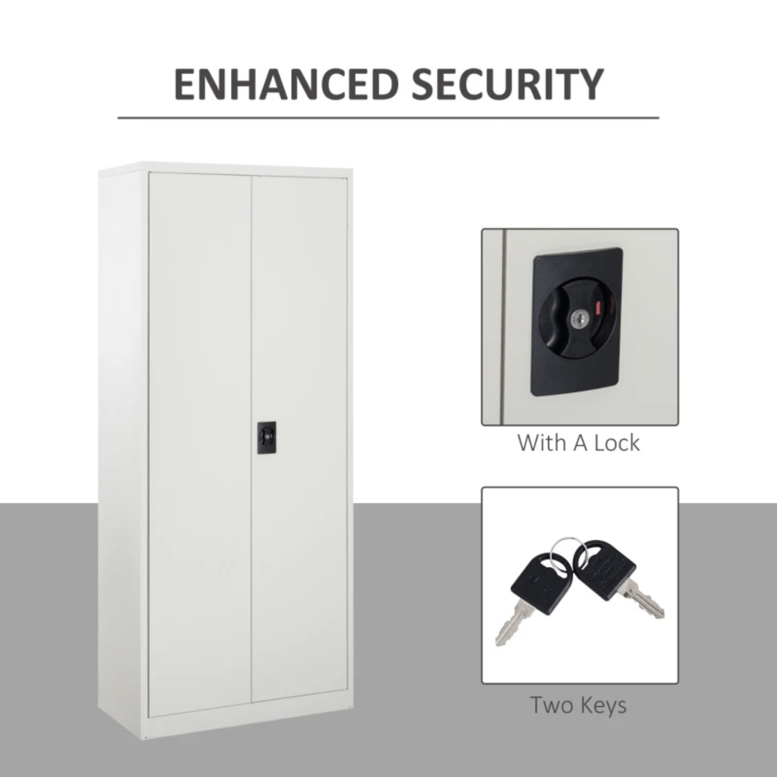 Tall Metal Filing Cabinet Modern Storage Cupboard 5 Tier Shelf File Locker Unit - Home and Garden Furniture Shop - rustic - furniture