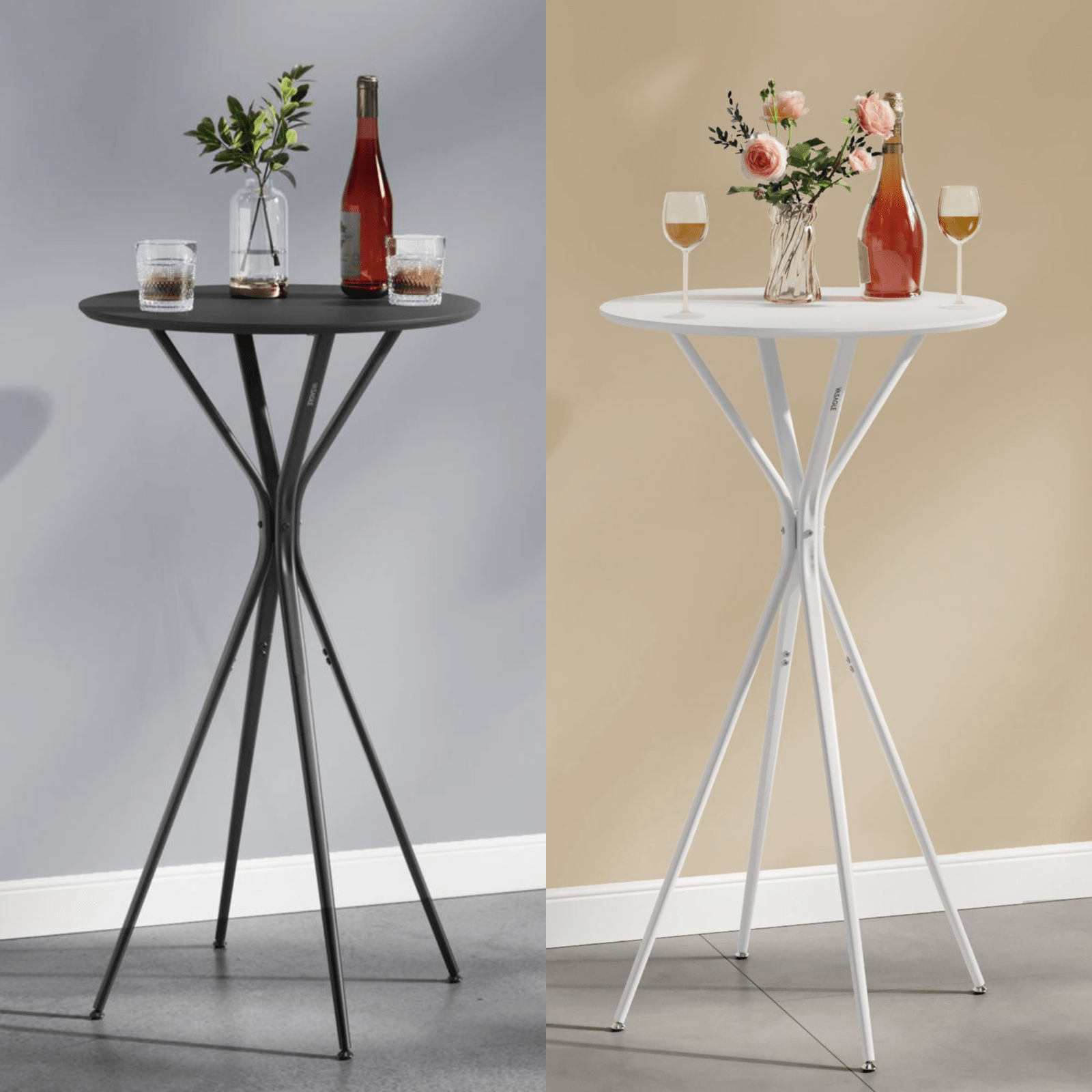 Tall Round Bar Table 60CM Top Cocktail Pub Coffee Dining Kitchen Bar Metal Legs - Home and Garden Furniture Shop - #rustic - furniture#