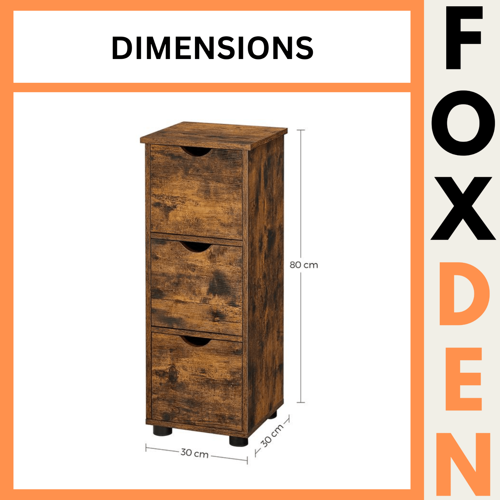 Tall Slim Cabinet Narrow Shoe Bathroom Bedroom Cupboard Side Table Bedside Unit - Home and Garden Furniture Shop - rustic - furniture