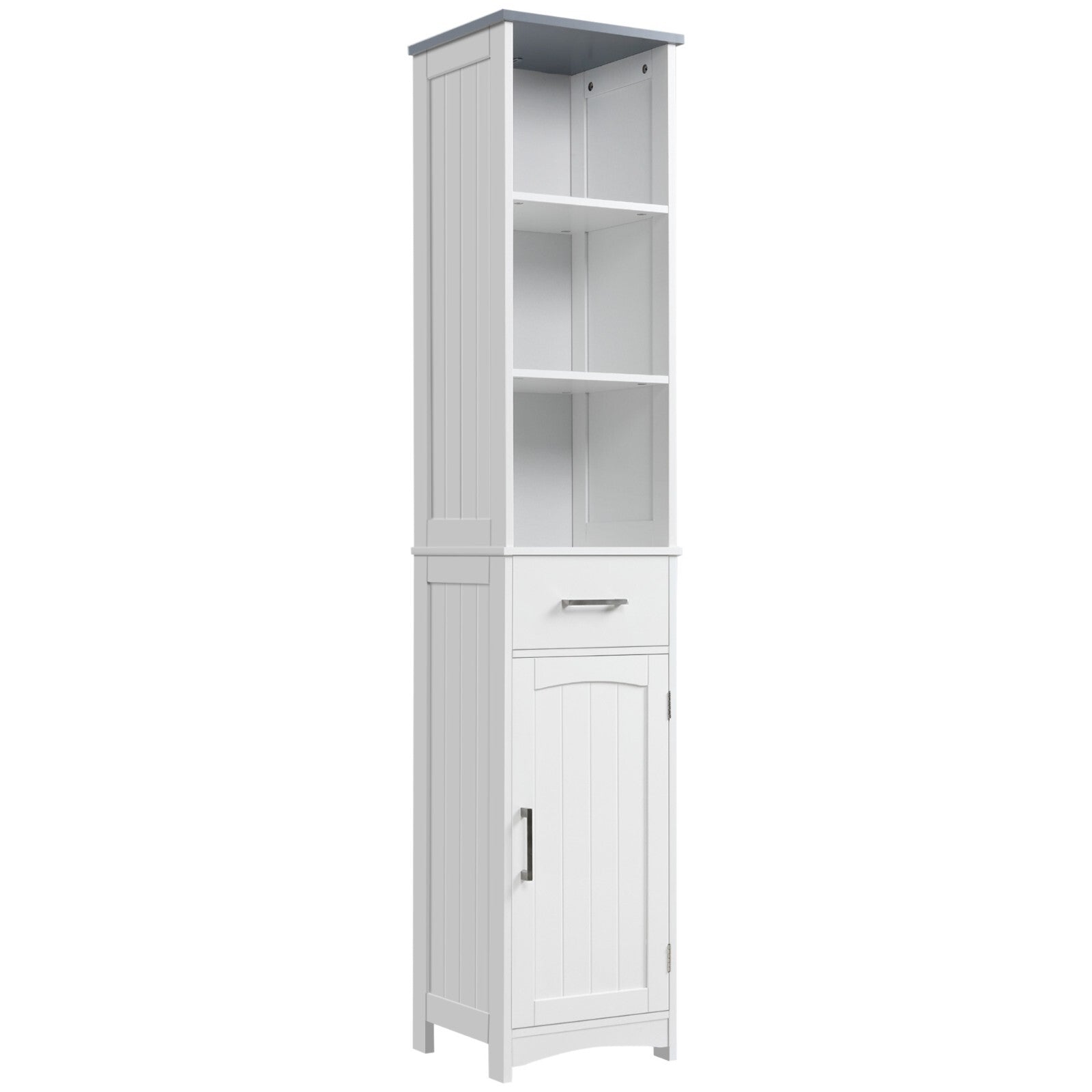 Tallboy Bathroom Storage Cabinet Linen Tower Slim White Cupboard Organiser Unit - Home and Garden Furniture Shop - rustic - furniture