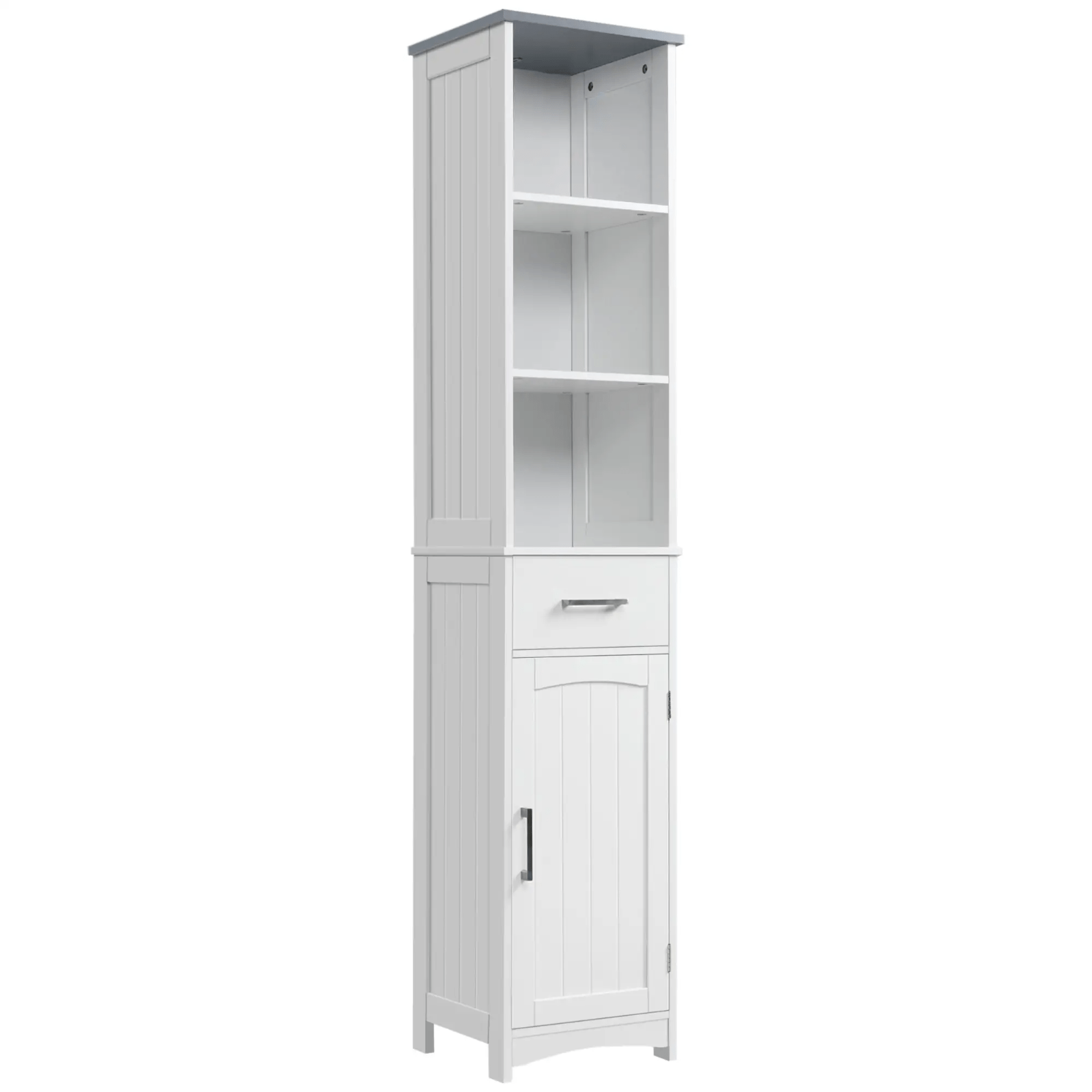 Tallboy Bathroom Storage Cabinet Linen Tower Slim White Cupboard Organiser Unit - Home and Garden Furniture Shop - rustic - furniture