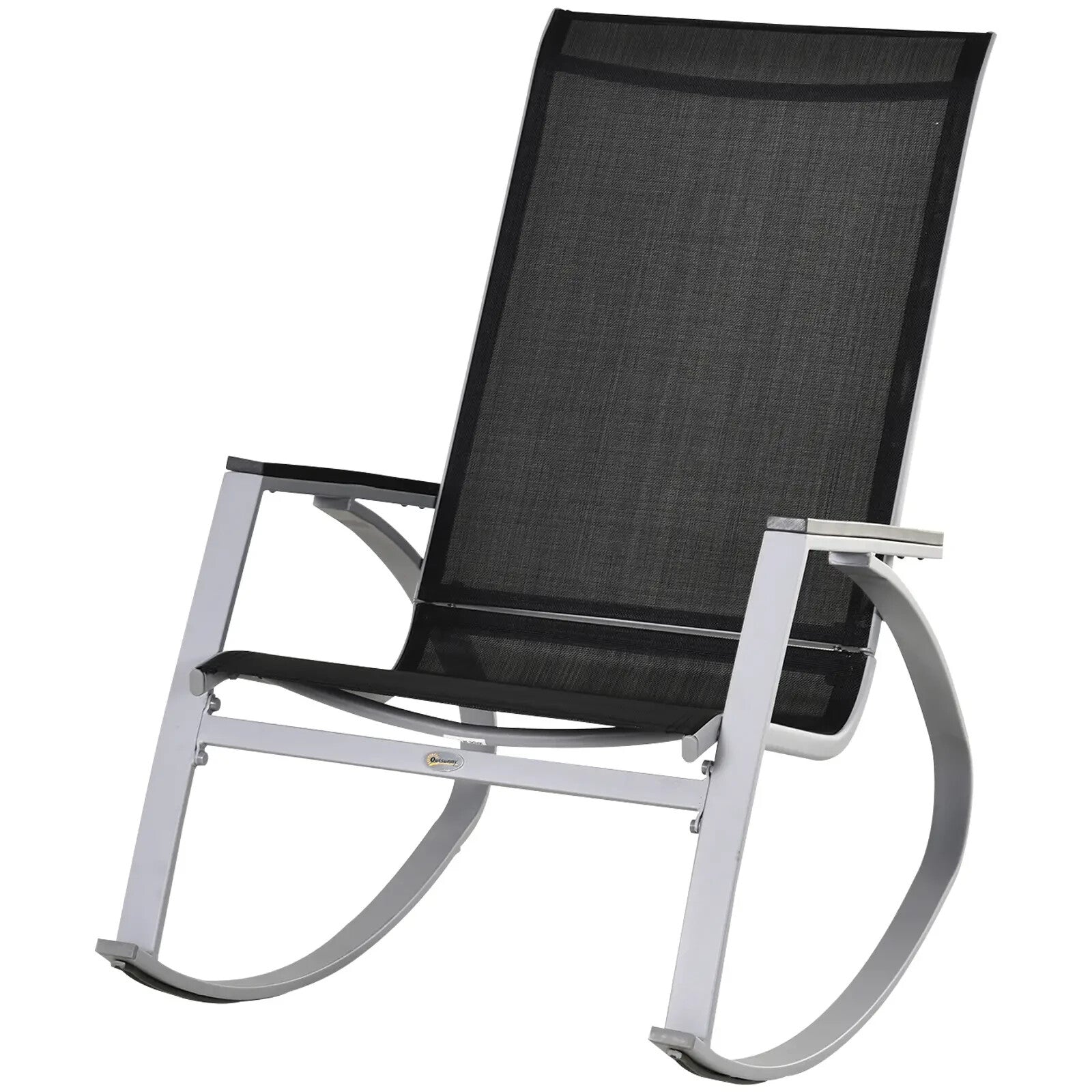 Texteline Garden Rocking Sun Lounger High Back Outdoor Reclining Chair Black - Home and Garden Furniture Shop - rustic - furniture