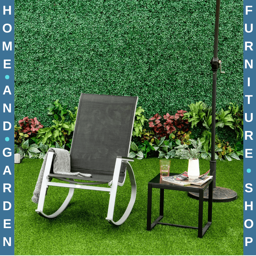 Texteline Garden Rocking Sun Lounger High Back Outdoor Reclining Chair Black - Home and Garden Furniture Shop - rustic - furniture