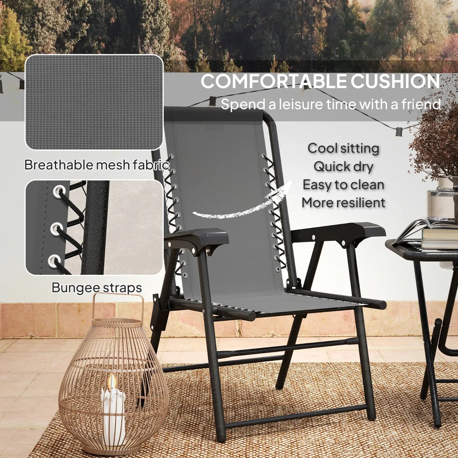 Three Piece Garden Furniture Set with Table and Chairs Outdoor Patio Bistro Set - Home and Garden Furniture Shop - rustic - furniture