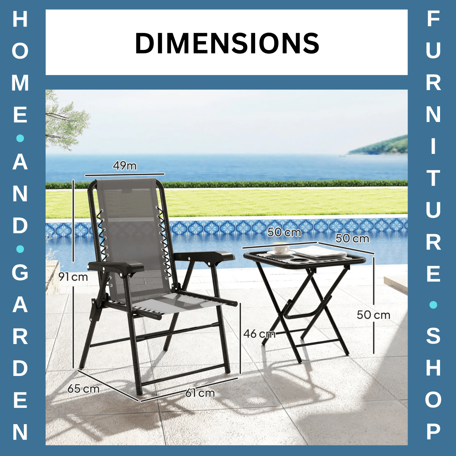 Three Piece Garden Furniture Set with Table and Chairs Outdoor Patio Bistro Set - Home and Garden Furniture Shop - rustic - furniture