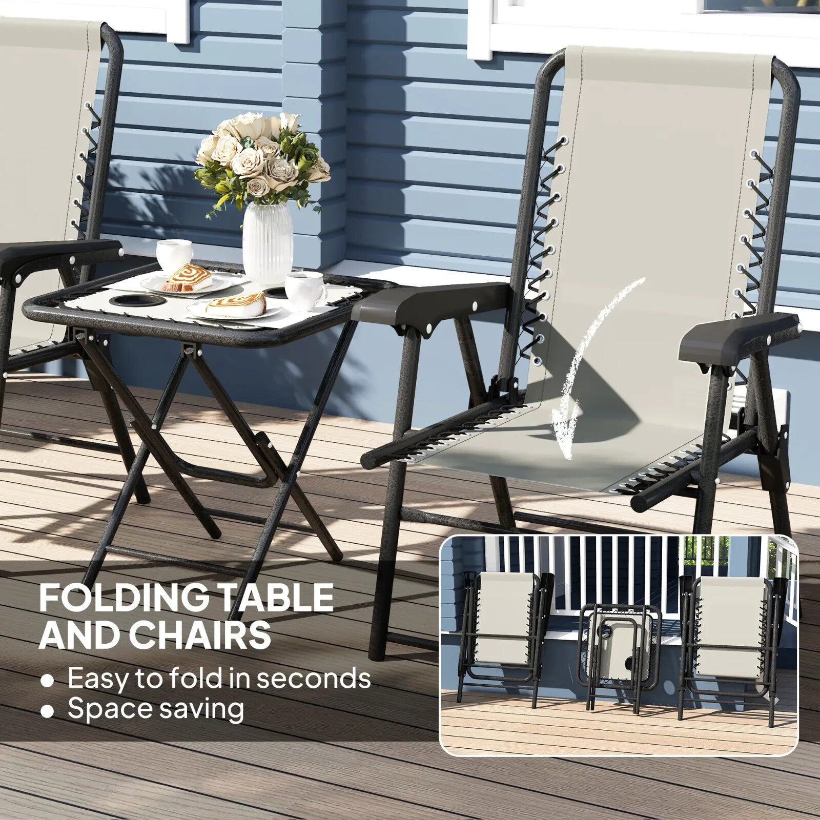 Three Piece Garden Furniture Set with Table and Chairs Outdoor Patio Bistro Set - Home and Garden Furniture Shop - rustic - furniture