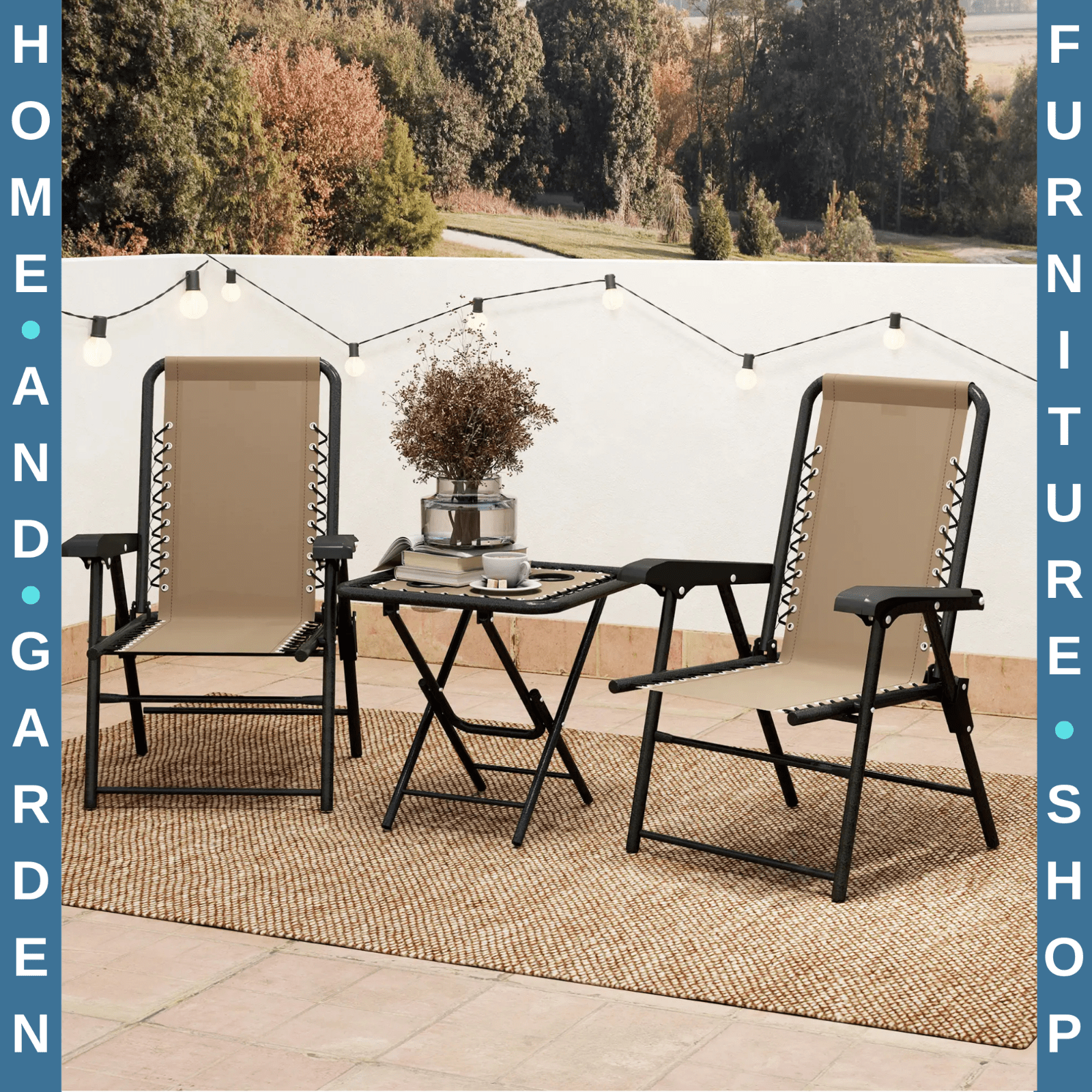 Three Piece Garden Table and Chair Set Outdoor Furniture Patio Bistro Set - Home and Garden Furniture Shop - rustic - furniture