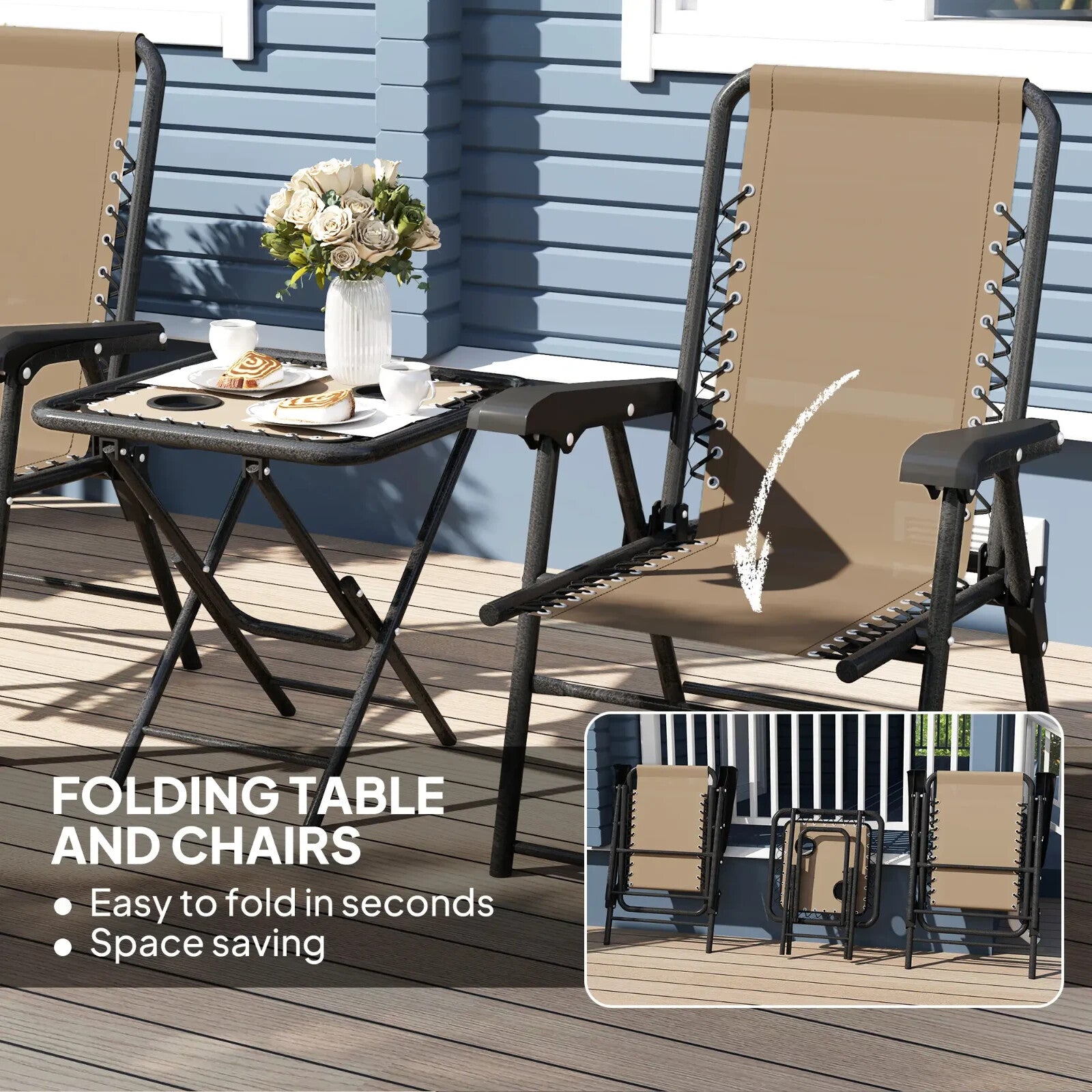 Three Piece Garden Table and Chair Set Outdoor Furniture Patio Bistro Set - Home and Garden Furniture Shop - rustic - furniture