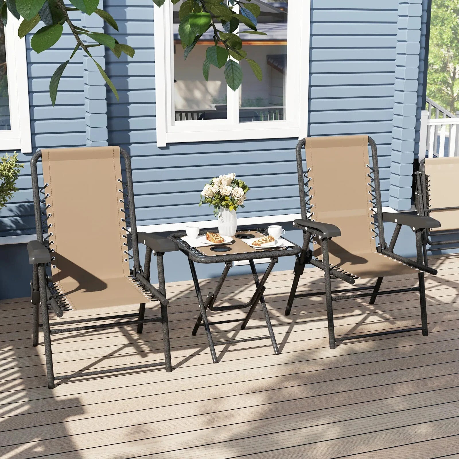Three Piece Garden Table and Chair Set Outdoor Furniture Patio Bistro Set - Home and Garden Furniture Shop - rustic - furniture