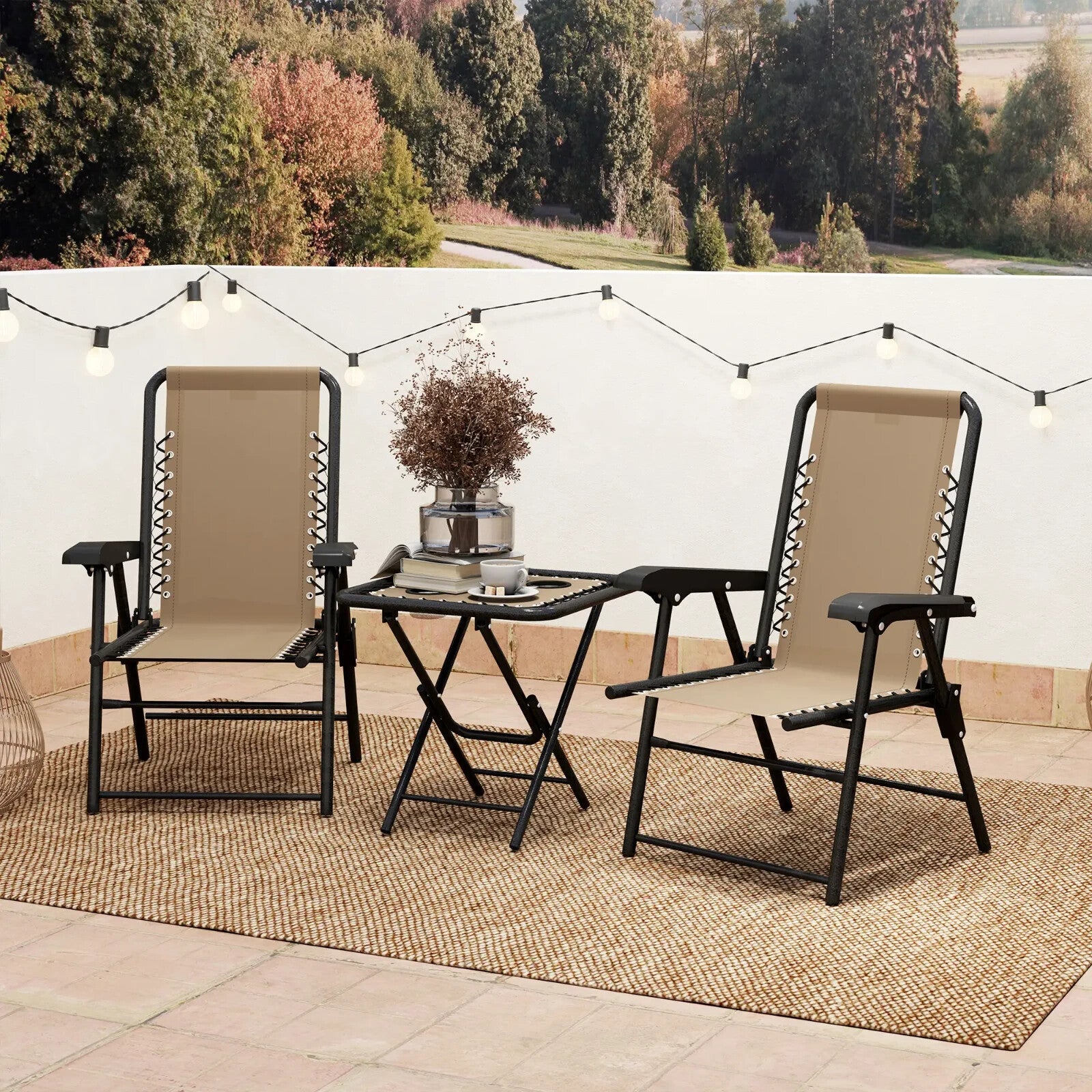 Three Piece Garden Table and Chair Set Outdoor Furniture Patio Bistro Set - Home and Garden Furniture Shop - rustic - furniture