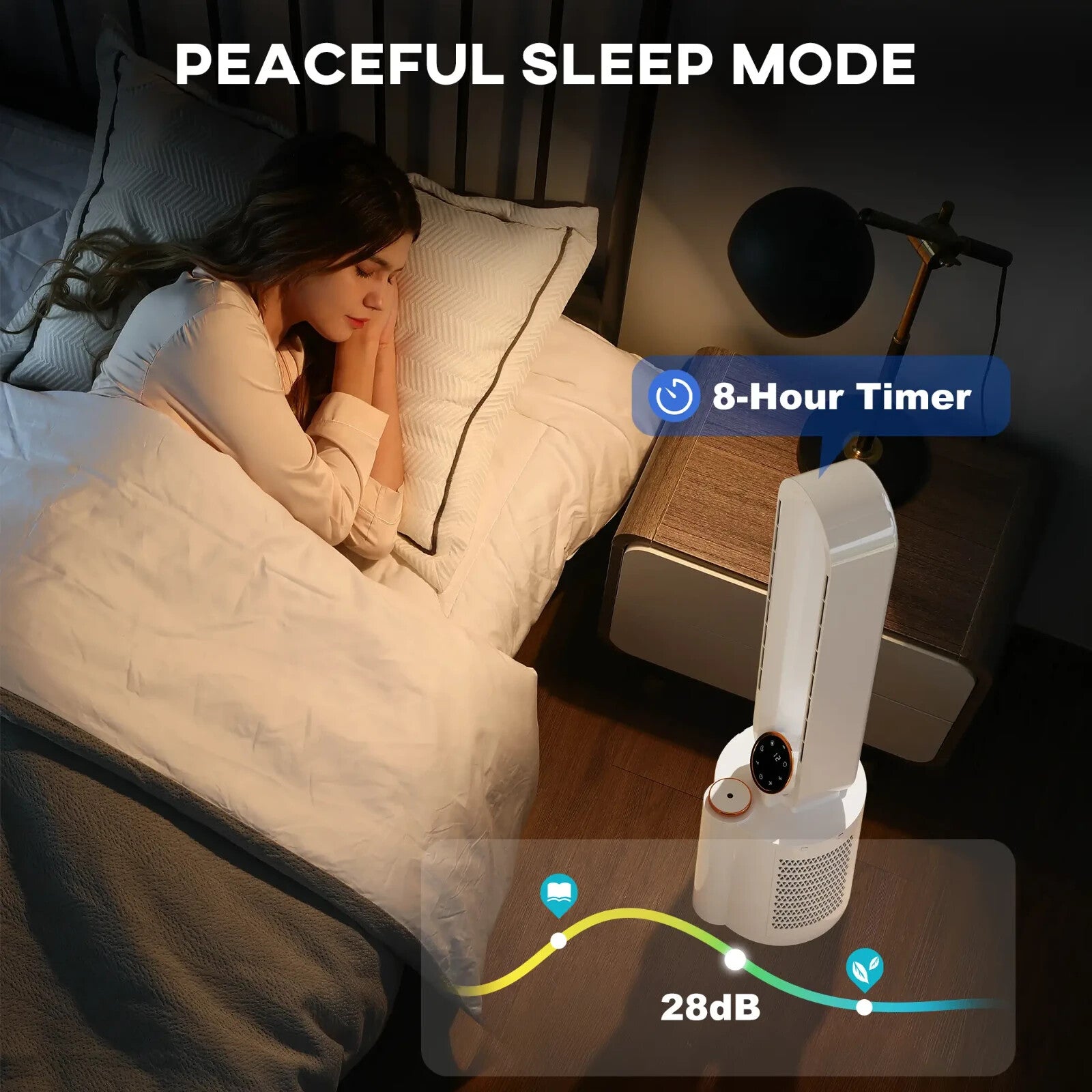 Tower Fan Bladeless Remote Control With Oscillation, Timer & 12 - Speed White - Home and Garden Furniture Shop - rustic - furniture