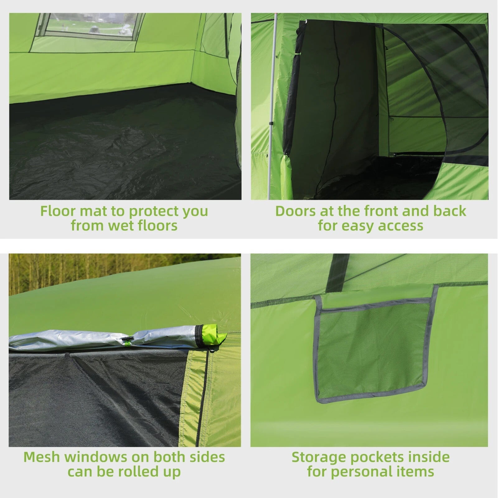 Tunnel Camping Tent with Porch 2 Rooms Lantern Hook & Portable Carry Bag Shelter - Home and Garden Furniture Shop - rustic - furniture