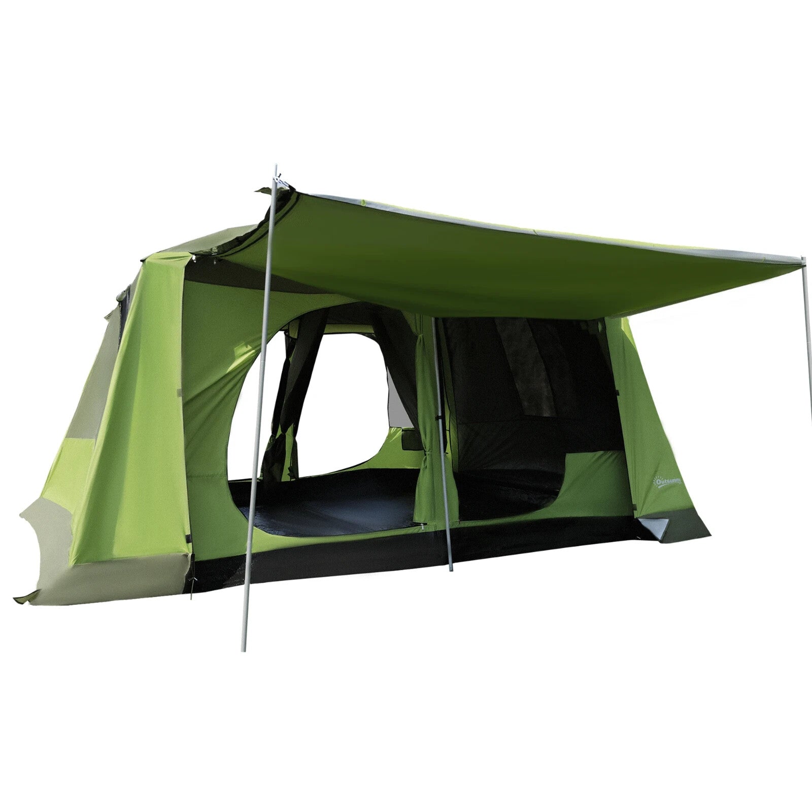 Tunnel Camping Tent with Porch 2 Rooms Lantern Hook & Portable Carry Bag Shelter - Home and Garden Furniture Shop - rustic - furniture
