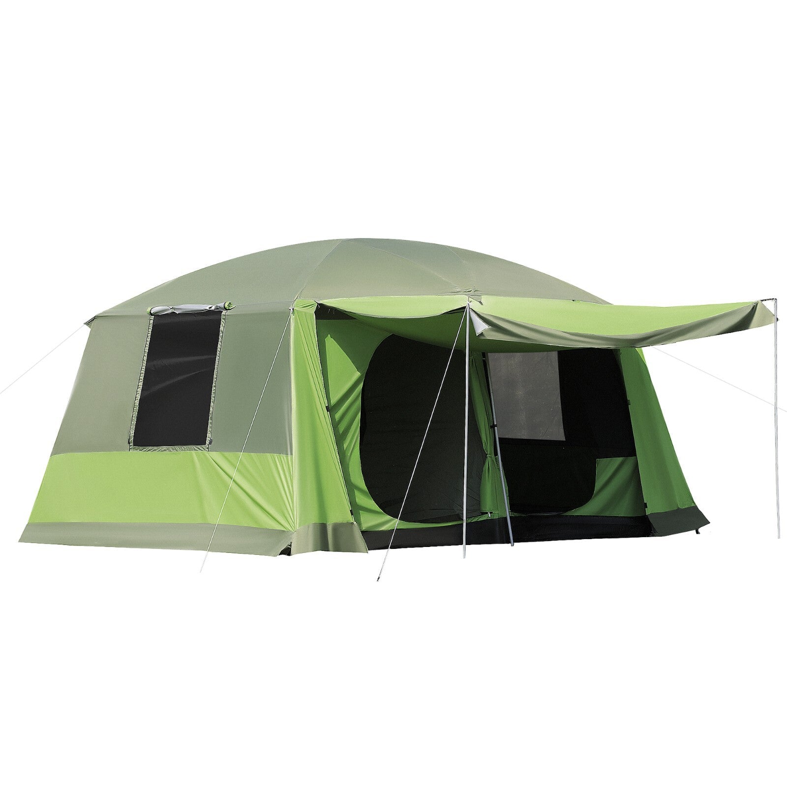 Tunnel Camping Tent with Porch 2 Rooms Lantern Hook & Portable Carry Bag Shelter - Home and Garden Furniture Shop - rustic - furniture