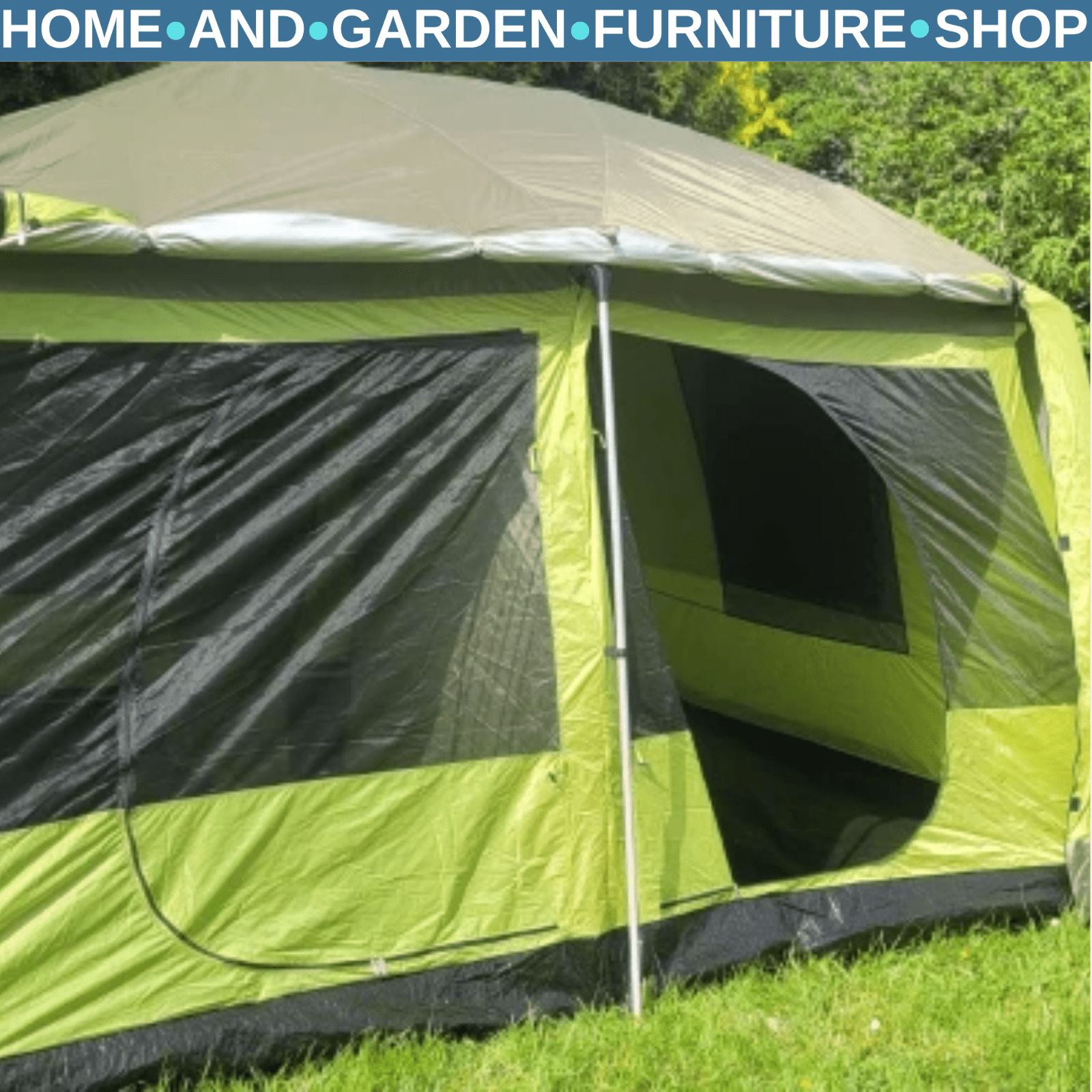 Tunnel Camping Tent with Porch 2 Rooms Lantern Hook & Portable Carry Bag Shelter - Home and Garden Furniture Shop - rustic - furniture