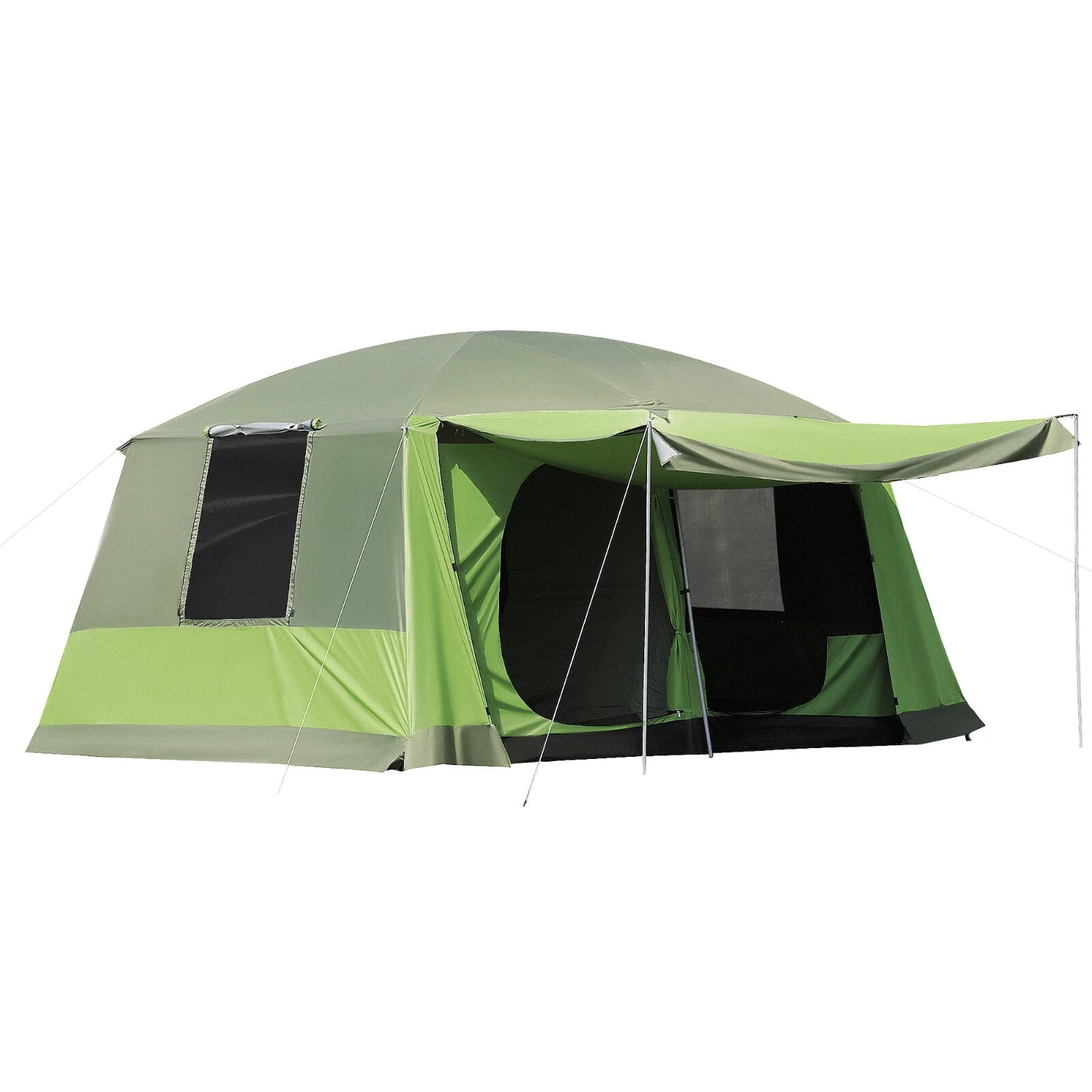Tunnel Camping Tent with Porch 2 Rooms Lantern Hook & Portable Carry Bag Shelter - Home and Garden Furniture Shop - rustic - furniture