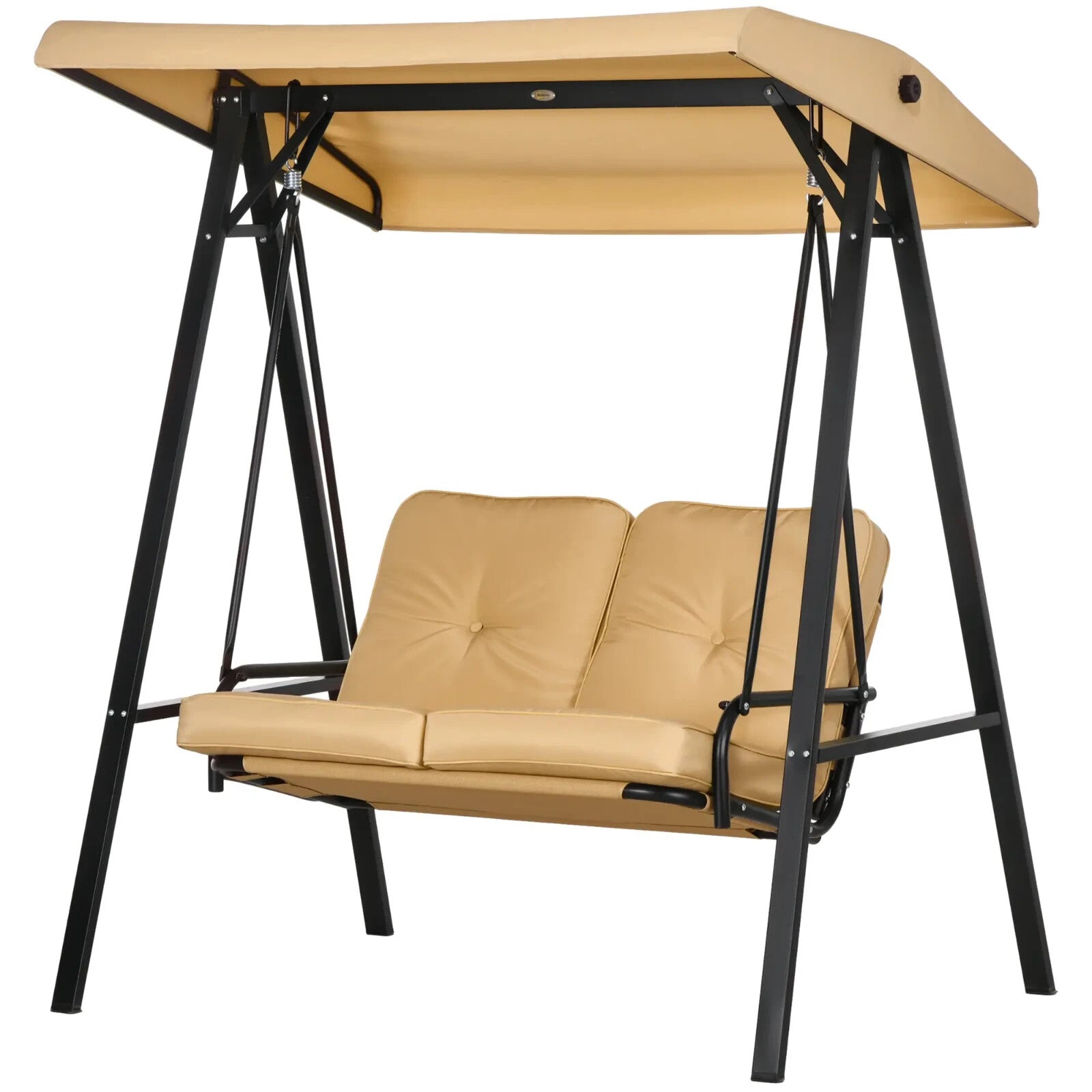 Two Seater Garden Swing Bench with Adjustable Canopy Outdoor Patio Swing Seat - Home and Garden Furniture Shop - rustic - furniture
