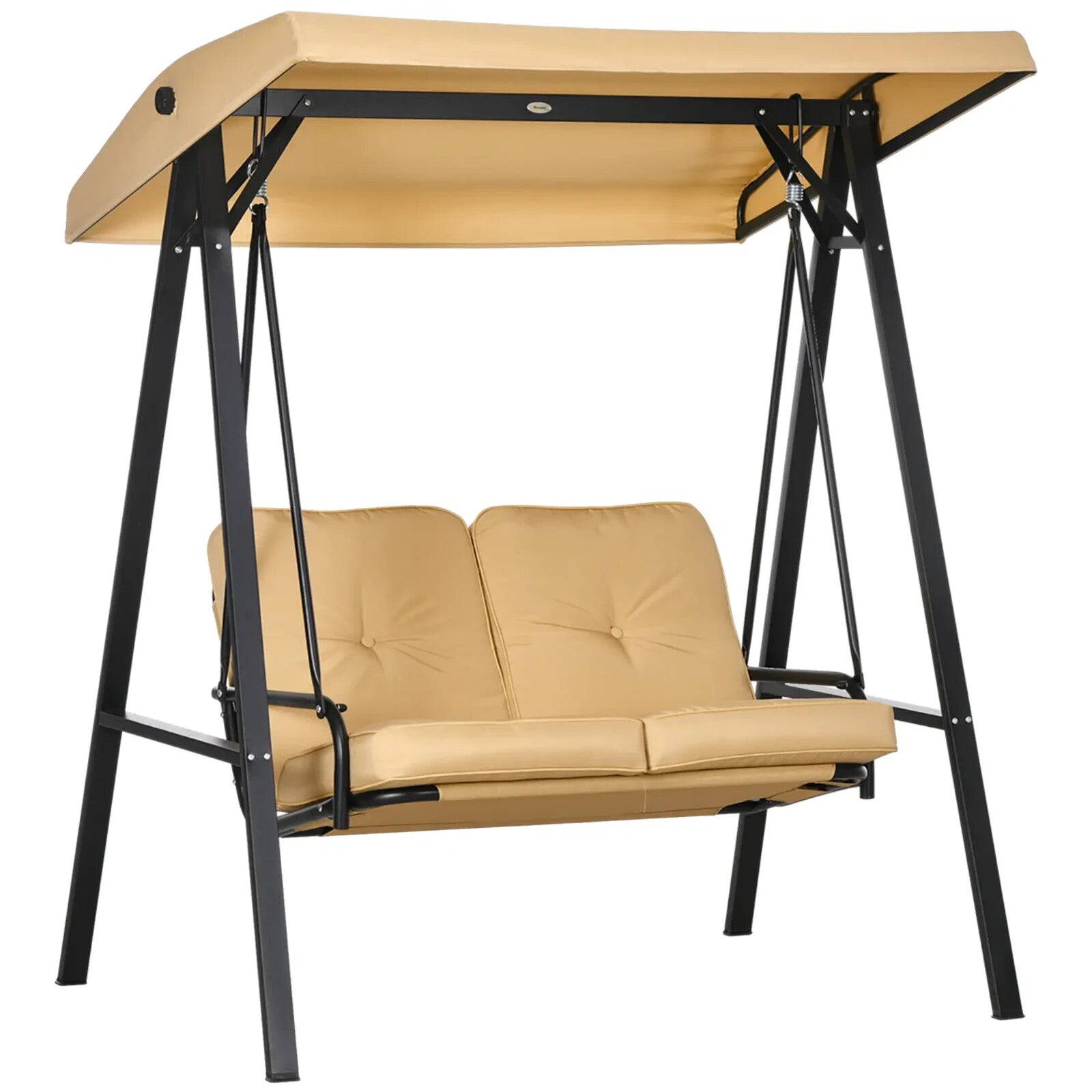 Two Seater Garden Swing Bench with Adjustable Canopy Outdoor Patio Swing Seat - Home and Garden Furniture Shop - rustic - furniture