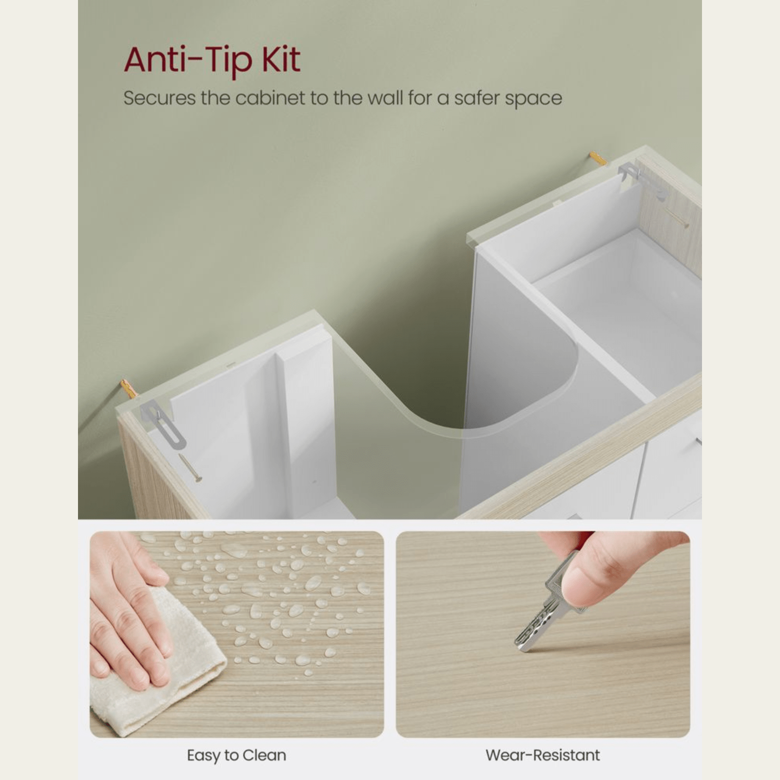 Under Sink Bathroom Vanity Unit Wash Basin Base Cabinet Drawers Cupboard Storage - Home and Garden Furniture Shop - rustic - furniture