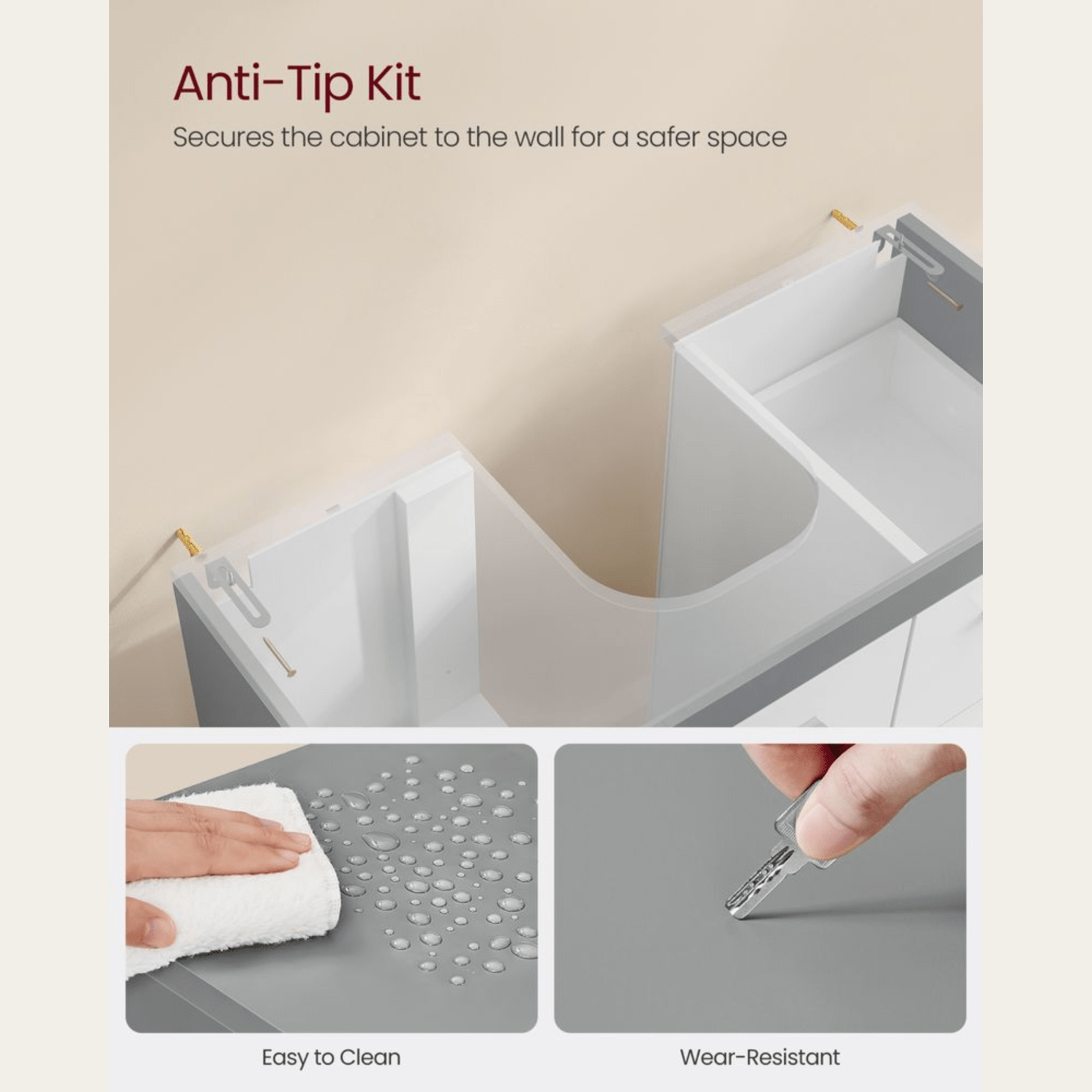 Under Sink Bathroom Vanity Unit Wash Basin Base Cabinet Drawers Cupboard Storage - Home and Garden Furniture Shop - rustic - furniture