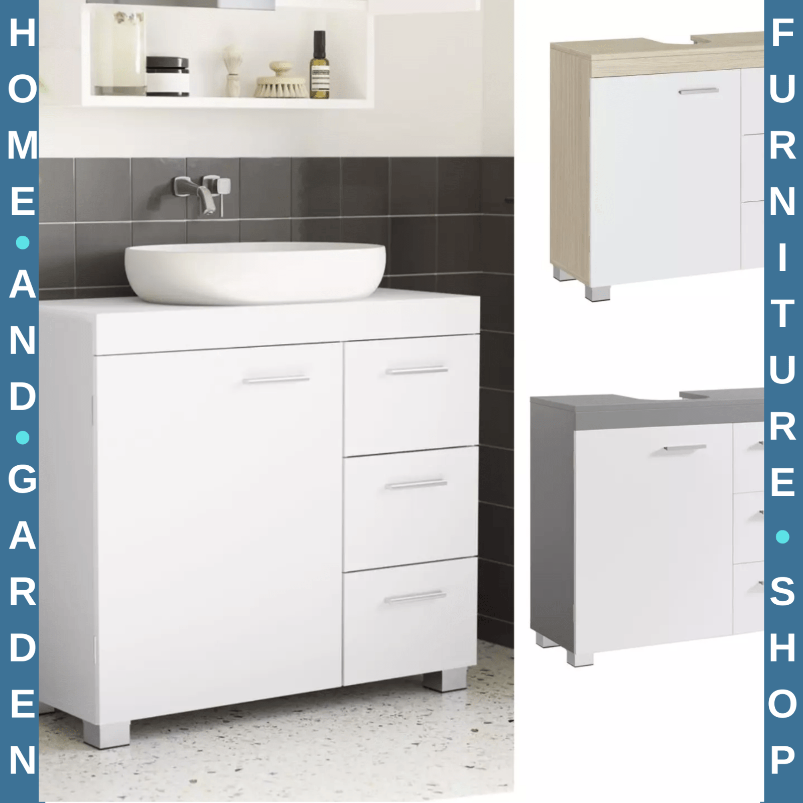 Under Sink Bathroom Vanity Unit Wash Basin Base Cabinet Drawers Cupboard Storage - Home and Garden Furniture Shop - rustic - furniture