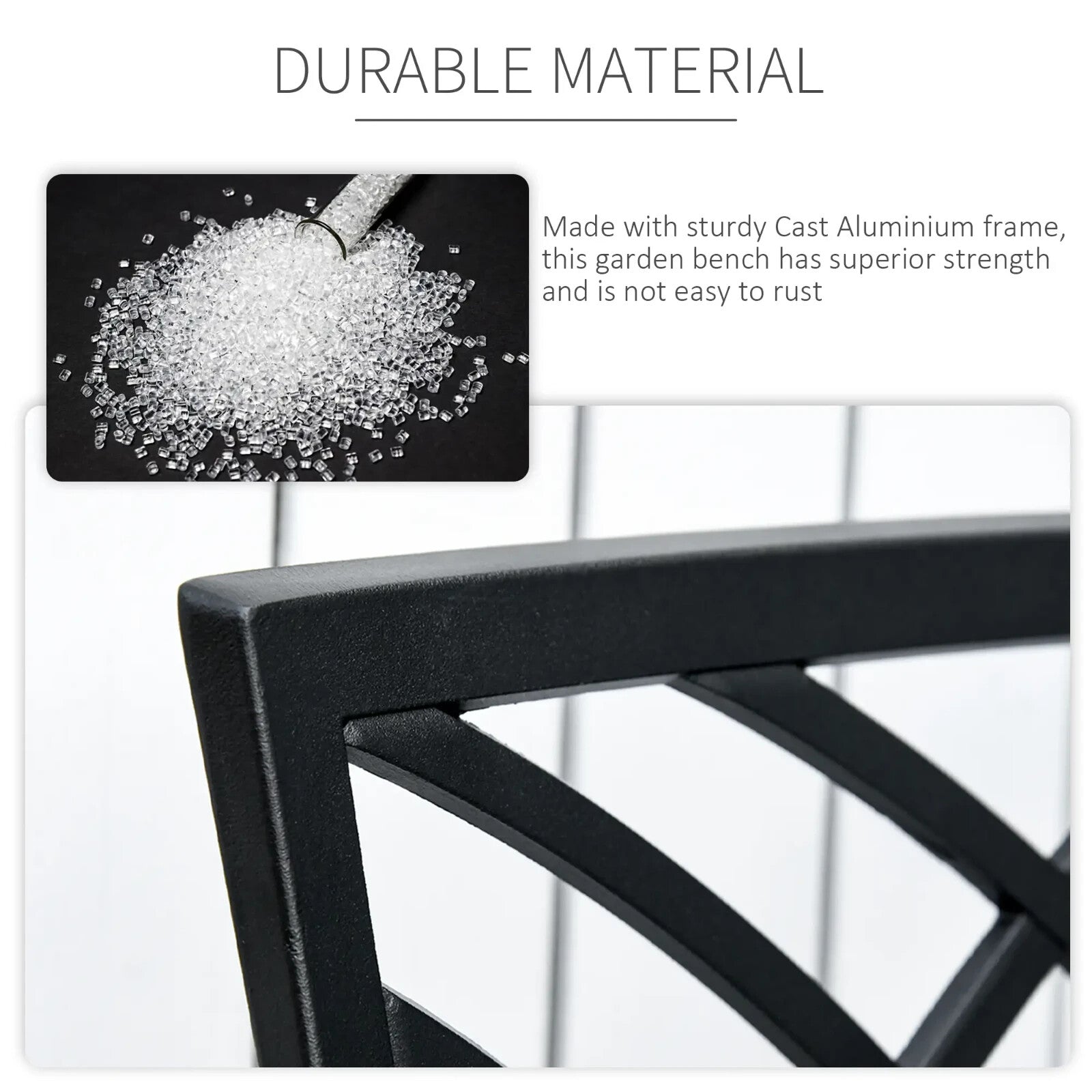 Vintage 2 Seater Cast Aluminium Garden Bench Patio Loveseat Ergonomic Armrest - Home and Garden Furniture Shop - rustic - furniture