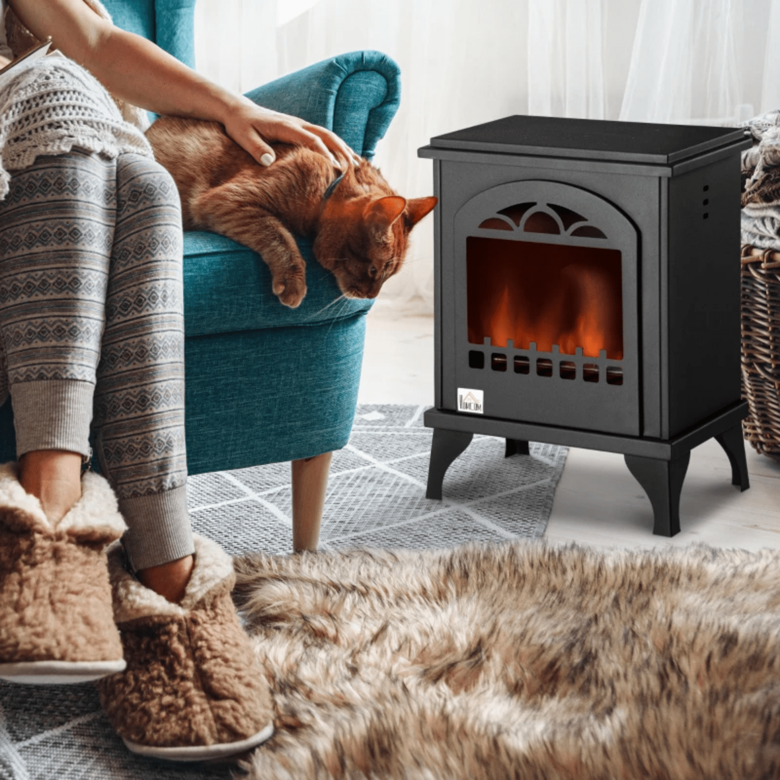 Vintage Free Standing Bio Ethanol Fireplace Heater Fire Living Room Stove Heater - Home and Garden Furniture Shop - #rustic - furniture#