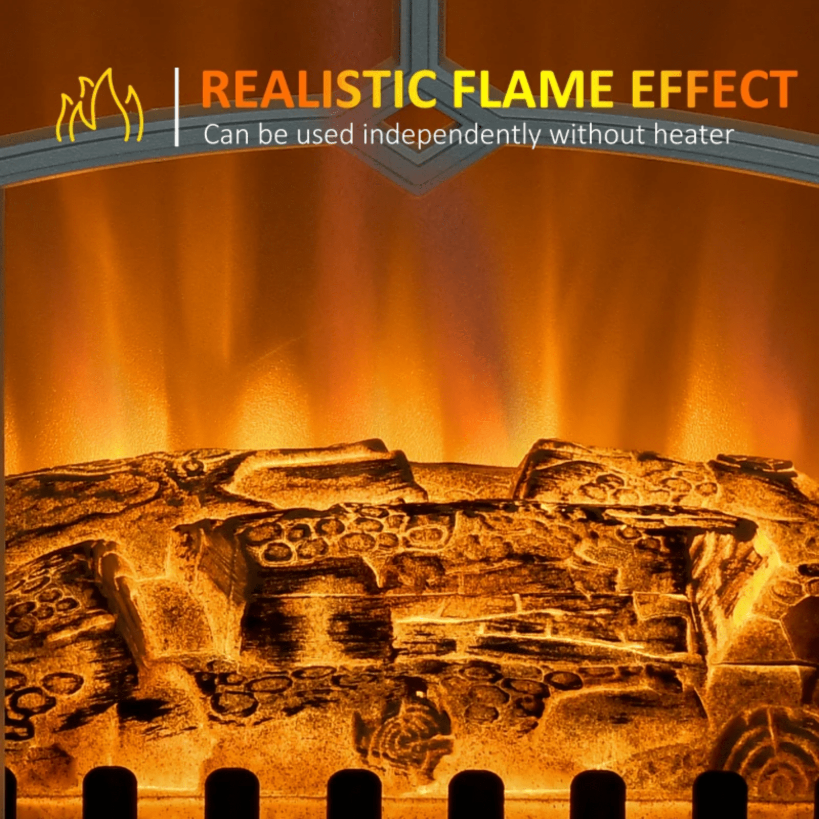 Vintage Freestanding Electric Fireplace Stove Heater Log Burning Flame Effect - Home and Garden Furniture Shop - rustic - furniture