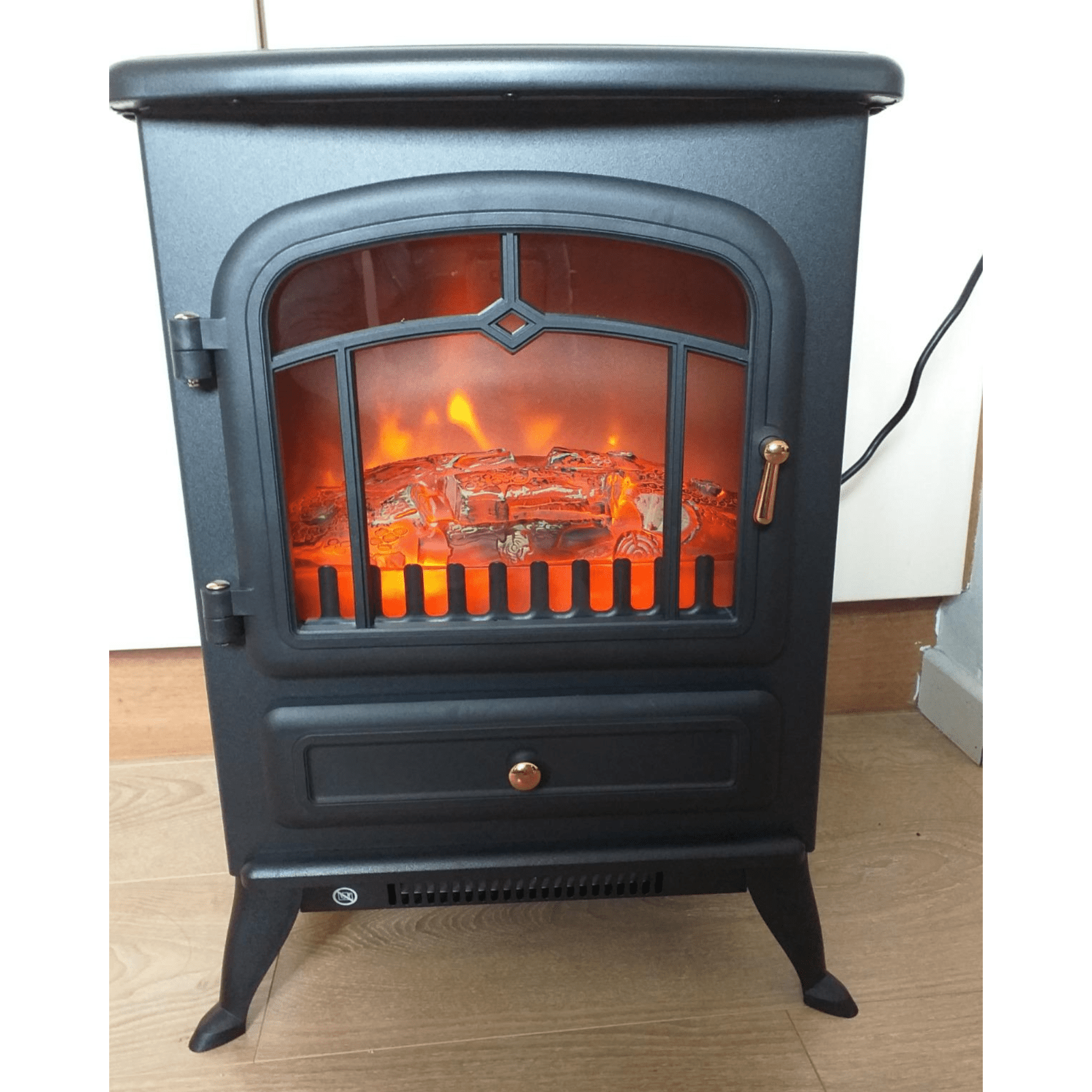 Vintage Freestanding Electric Fireplace Stove Heater Log Burning Flame Effect - Home and Garden Furniture Shop - rustic - furniture