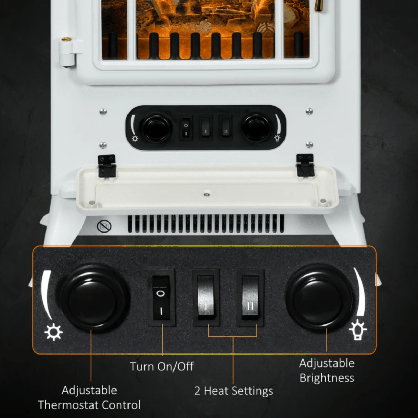 Vintage Freestanding Electric Fireplace Stove Heater Log Burning Flame Effect - Home and Garden Furniture Shop - rustic - furniture