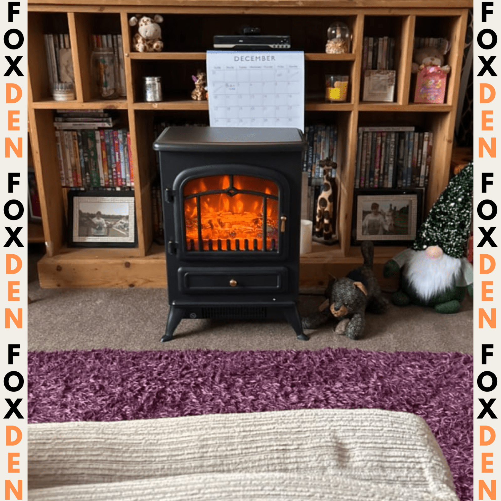 Vintage Freestanding Electric Fireplace Stove Heater Log Burning Flame Effect - Home and Garden Furniture Shop - rustic - furniture