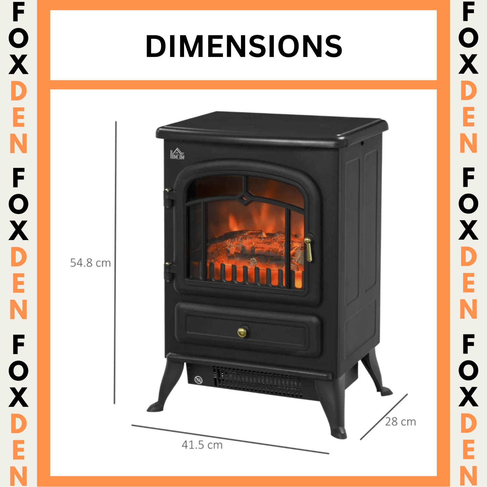 Vintage Freestanding Electric Fireplace Stove Heater Log Burning Flame Effect - Home and Garden Furniture Shop - rustic - furniture