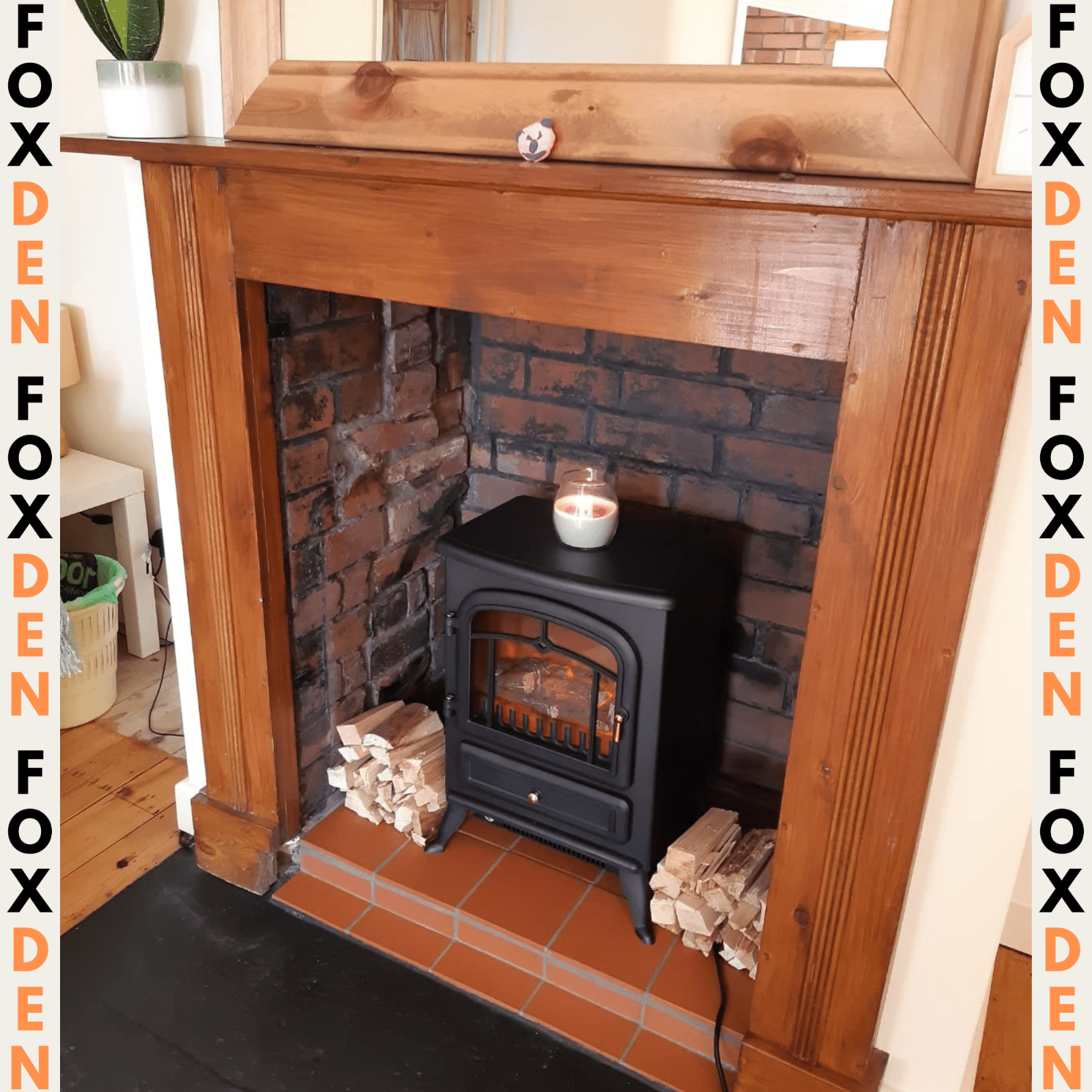 Vintage Freestanding Electric Fireplace Stove Heater Log Burning Flame Effect - Home and Garden Furniture Shop - rustic - furniture